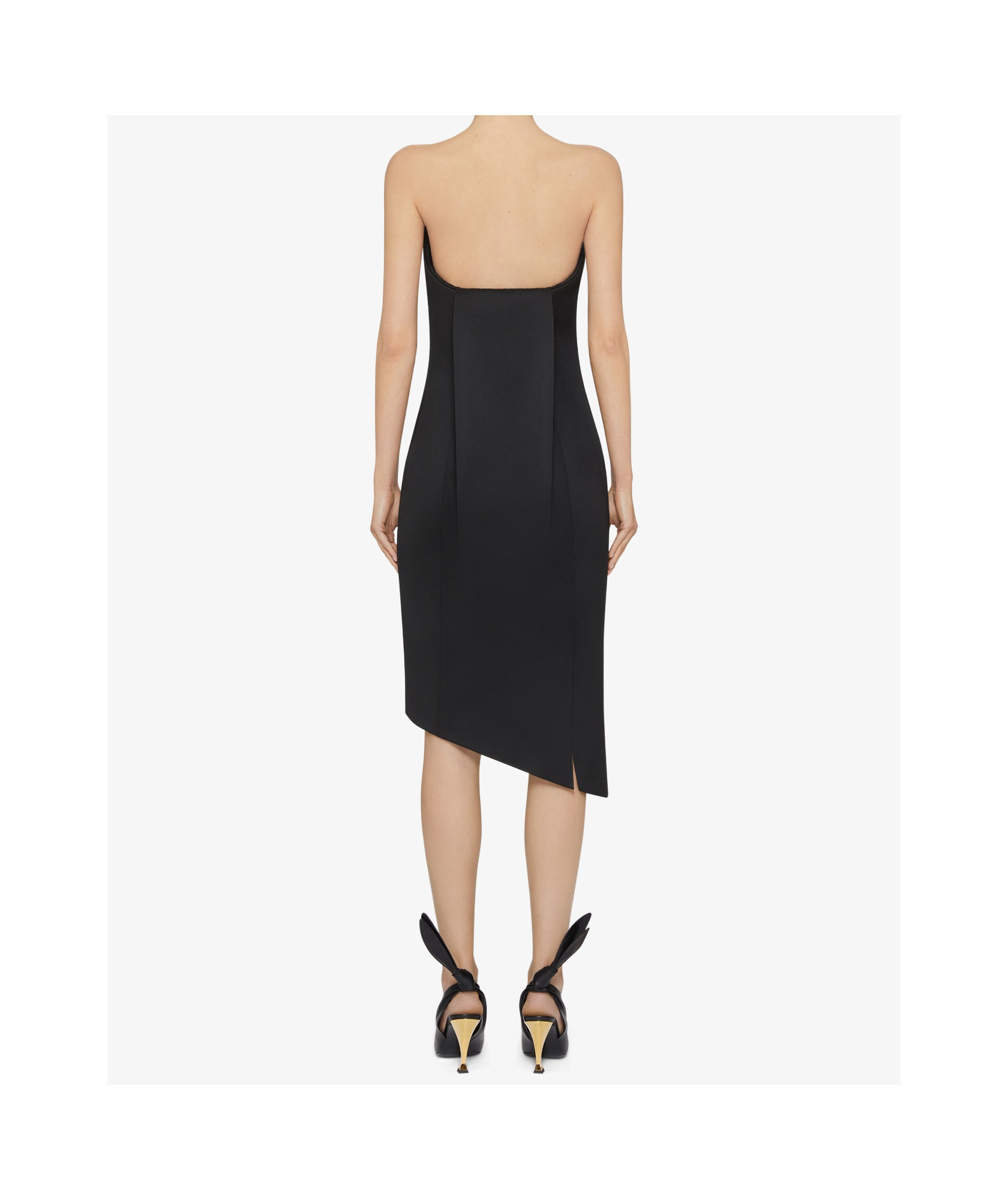 Shop Givenchy Asymmetric Bustier Dress In Wool In Black