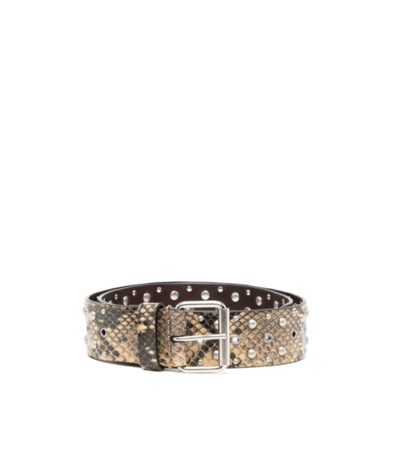 Shop Dries Van Noten Pin Buckle Belt In Nude