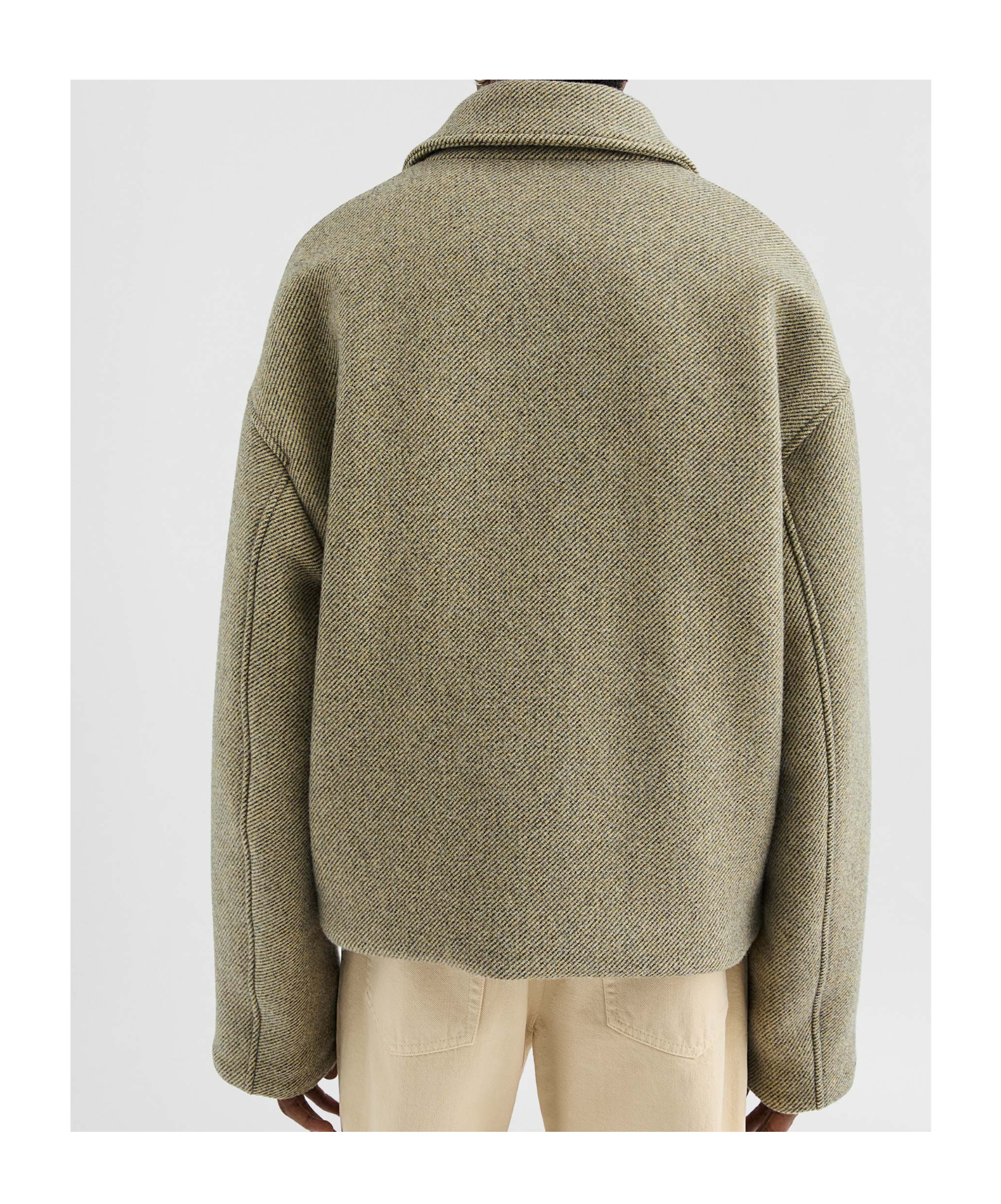 Jil Sander Wool Gabardine Padded Blouson In Green