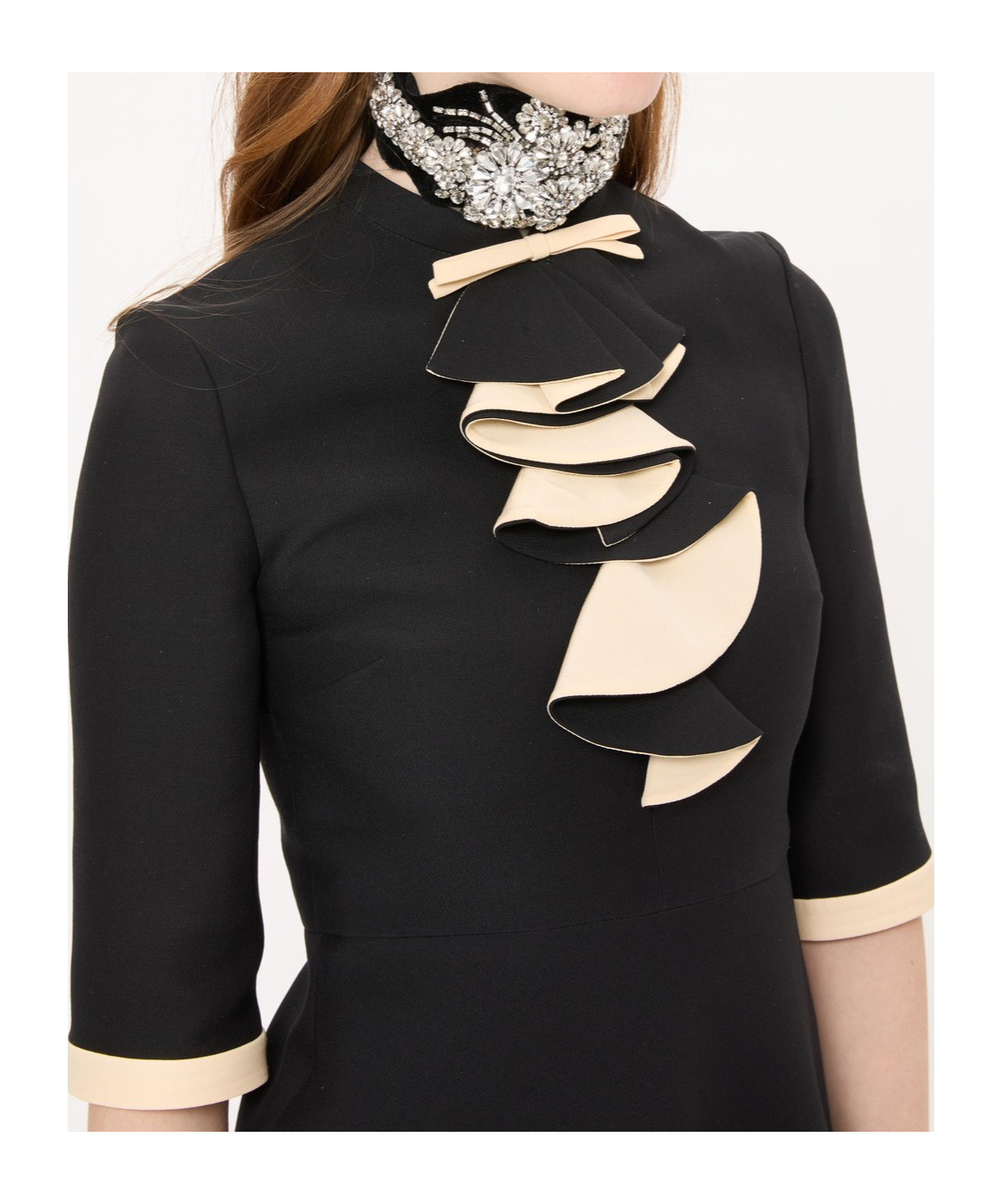 Valentino Floral Necklace In Crystal/multicolor/ruthenium/gold