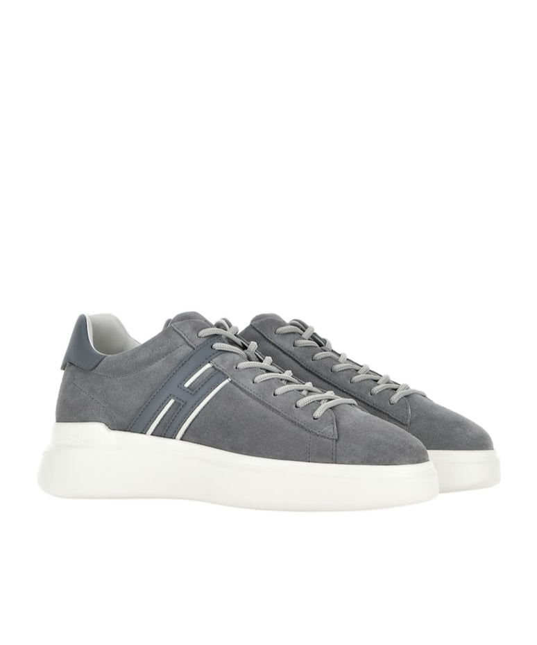Hogan Man Sneakers Light Grey Size 9 Soft Leather In Gray