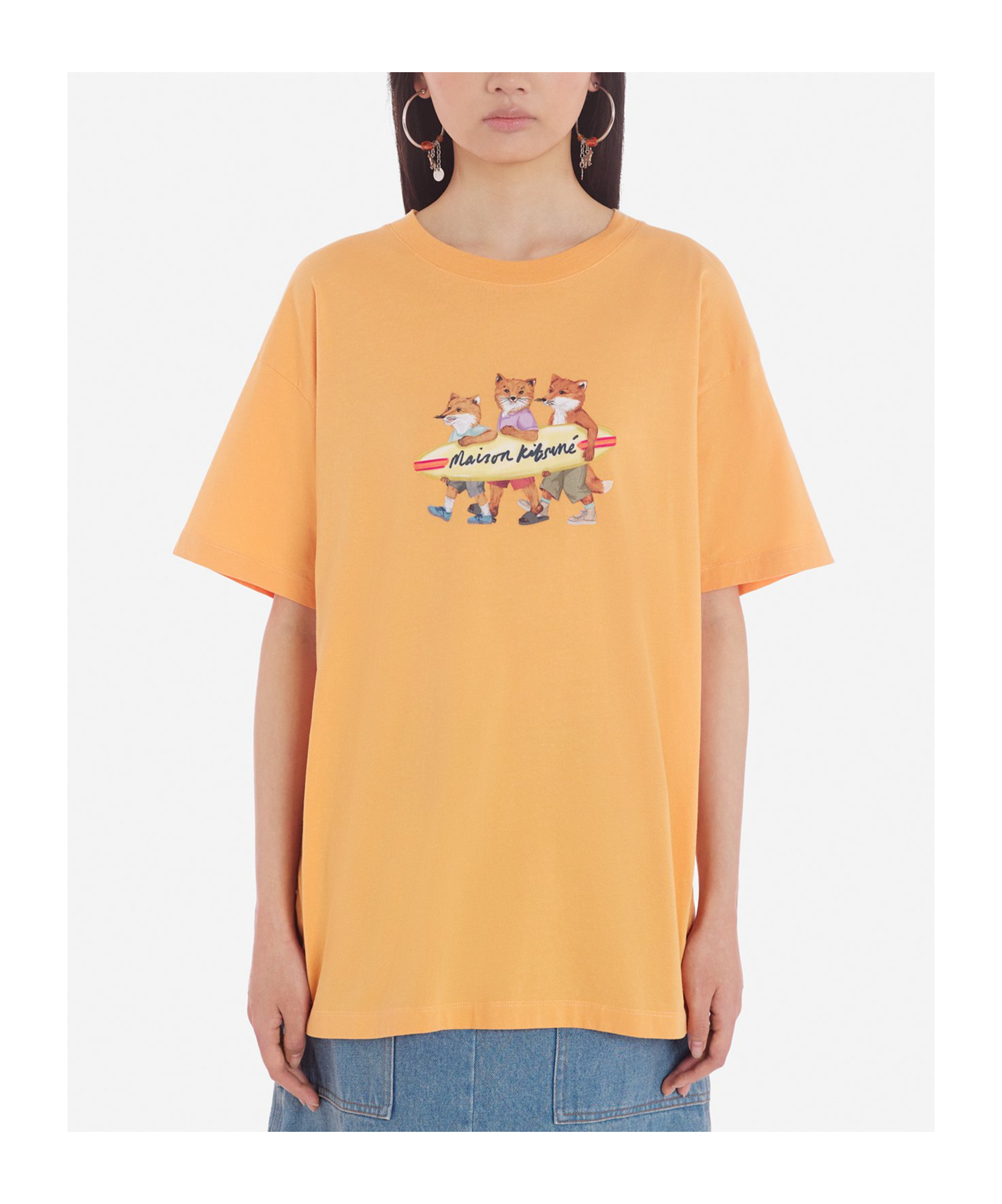 MAISON KITSUNÉ SURFING FOXES COTTON T-SHIRT