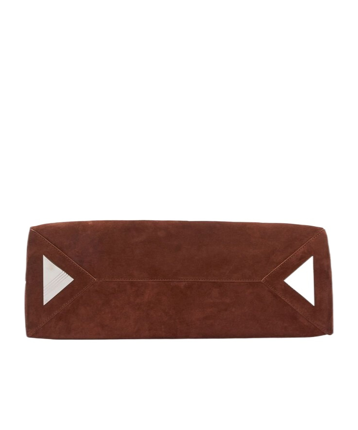 Attico Medium La Passeggiata Suede Tote Bag In Brown