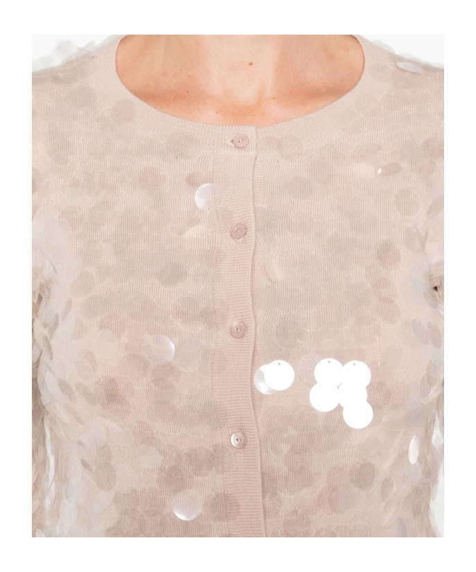 Max Mara Sequin Embellished Cardigan In Brown