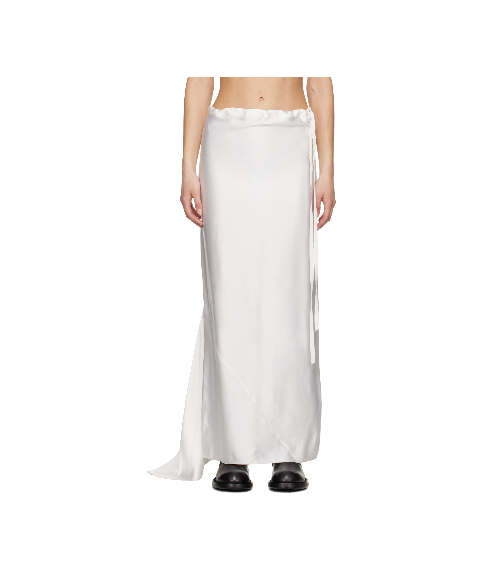 Ann Demeulemeester White Eveline Long Bias Maxi Skirt In White