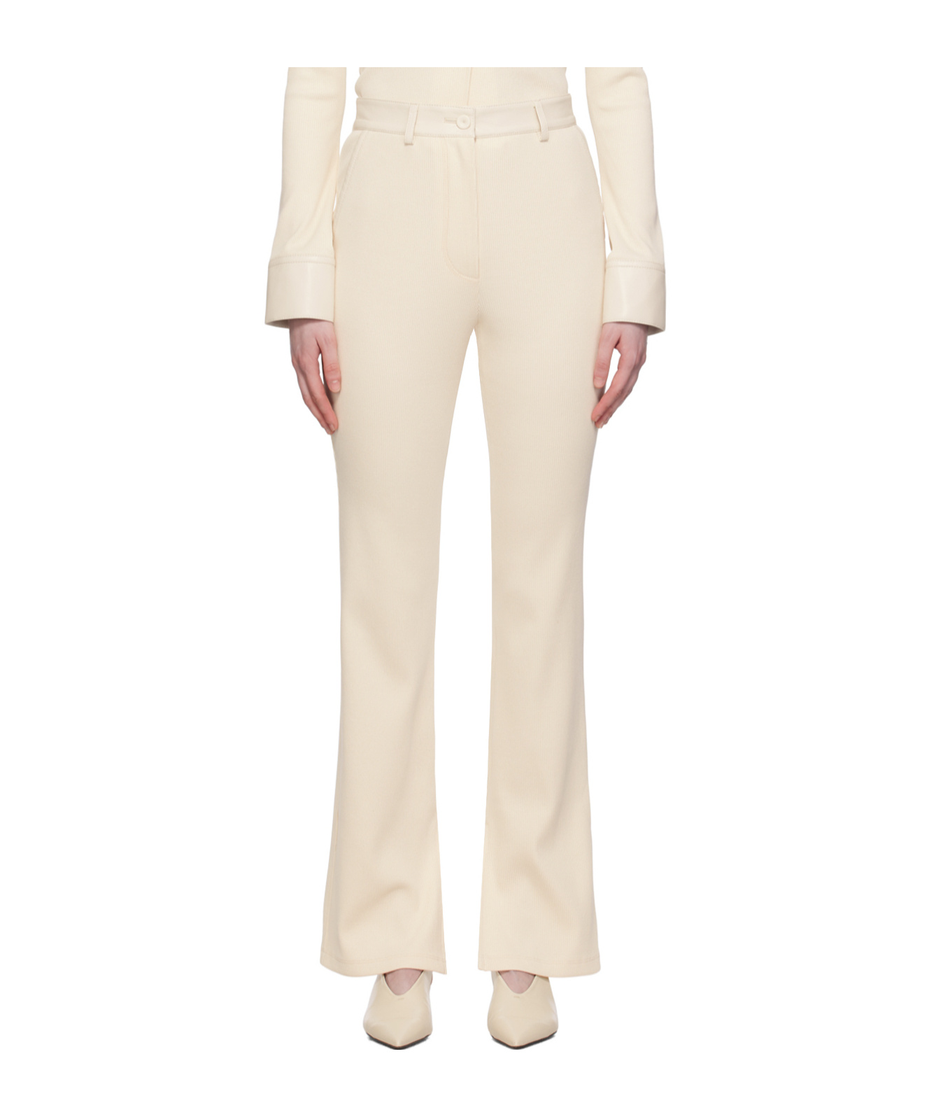 NANUSHKA FINE-RIBBED BOOTCUT TROUSERS