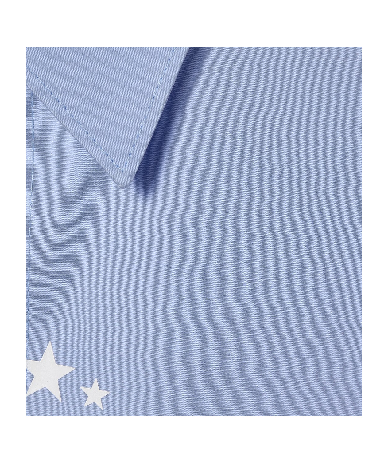 Gucci Printed Heavy Cotton Poplin Shirt In Blue