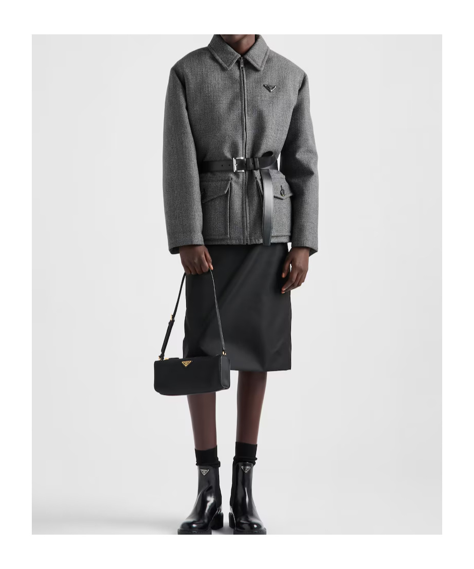 Prada Bowling Shouder Bag In Black