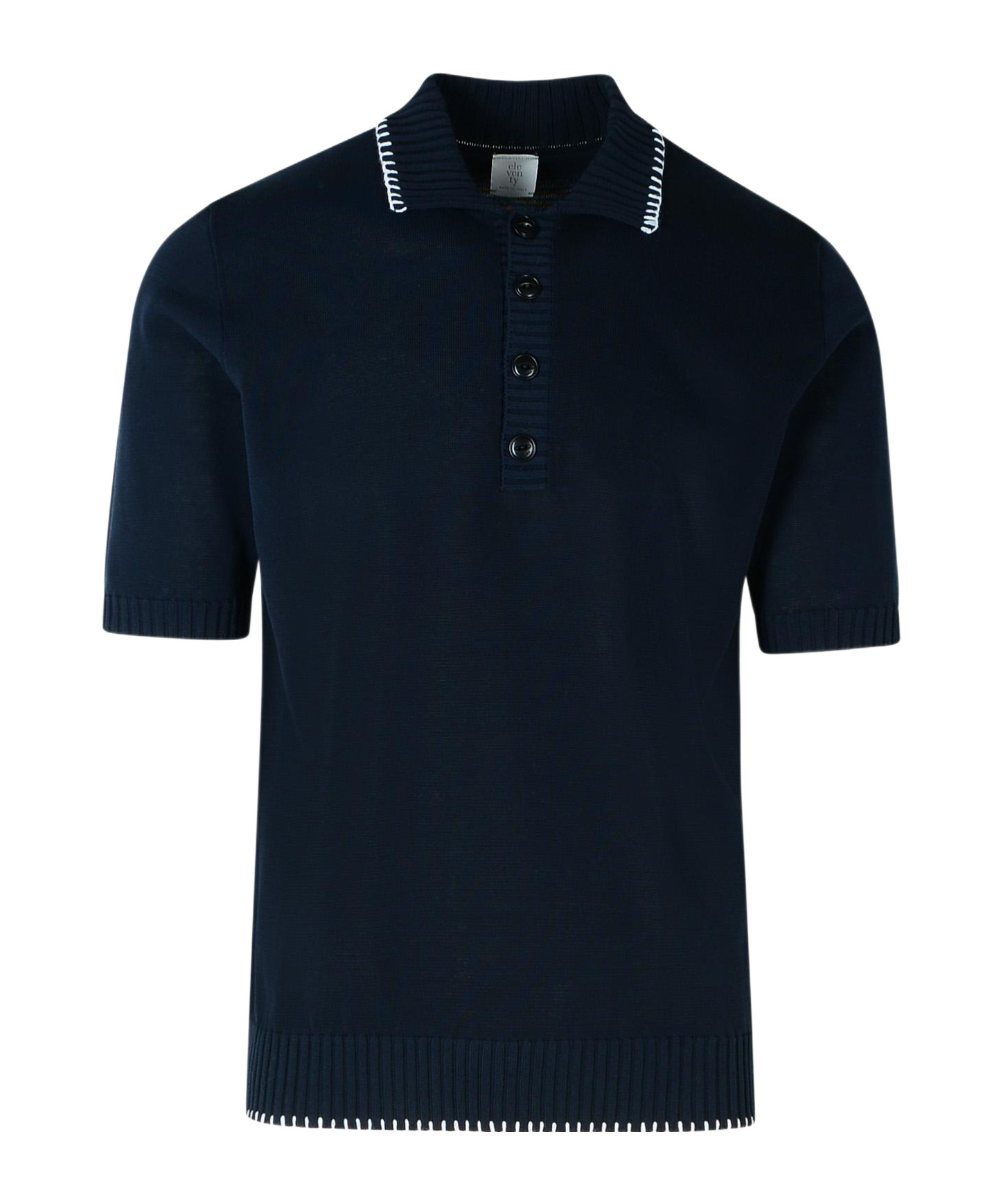 Eleventy Short-sleeved Polo Shirt In Black