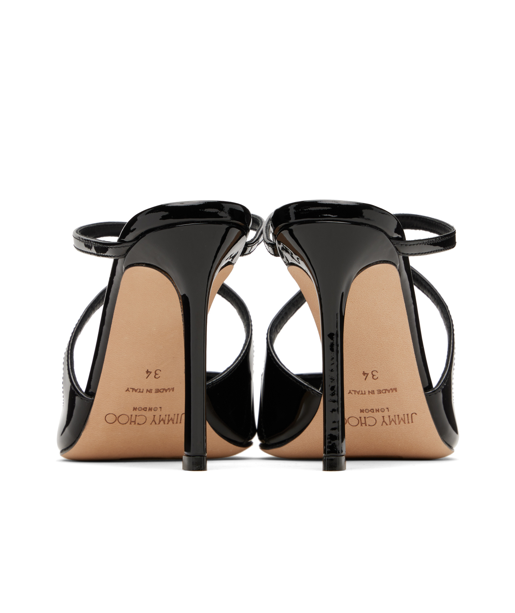 Jimmy Choo Anise 95mm Cut-out Patent Mules In Black