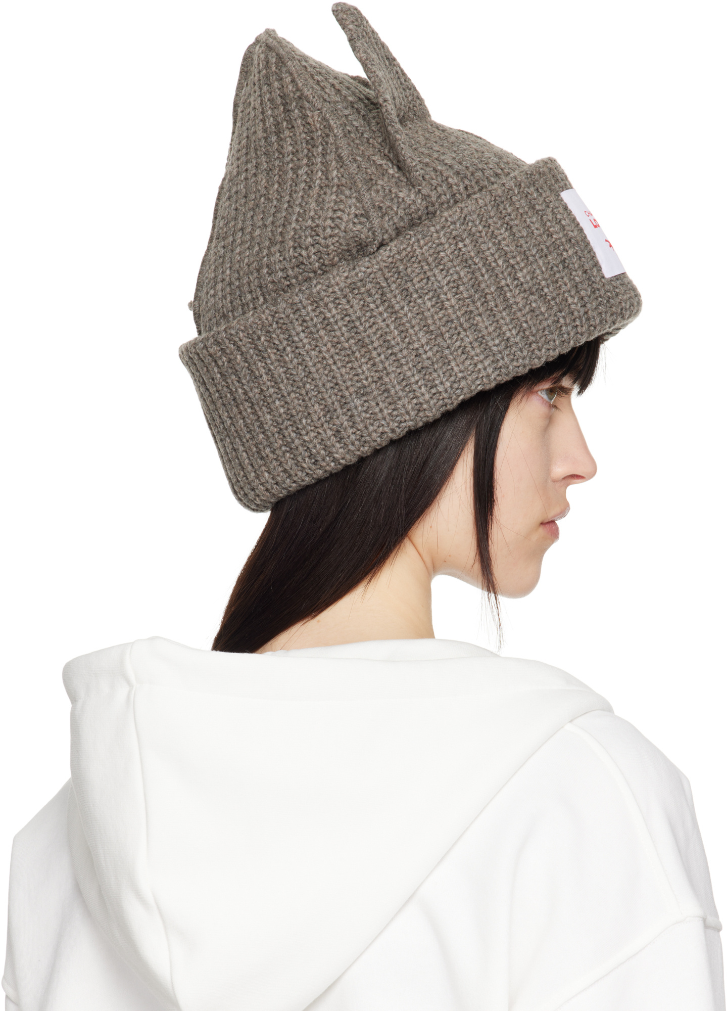 Charles Jeffrrey Loverboy Supersized Chunky Ears Beanie In Grey