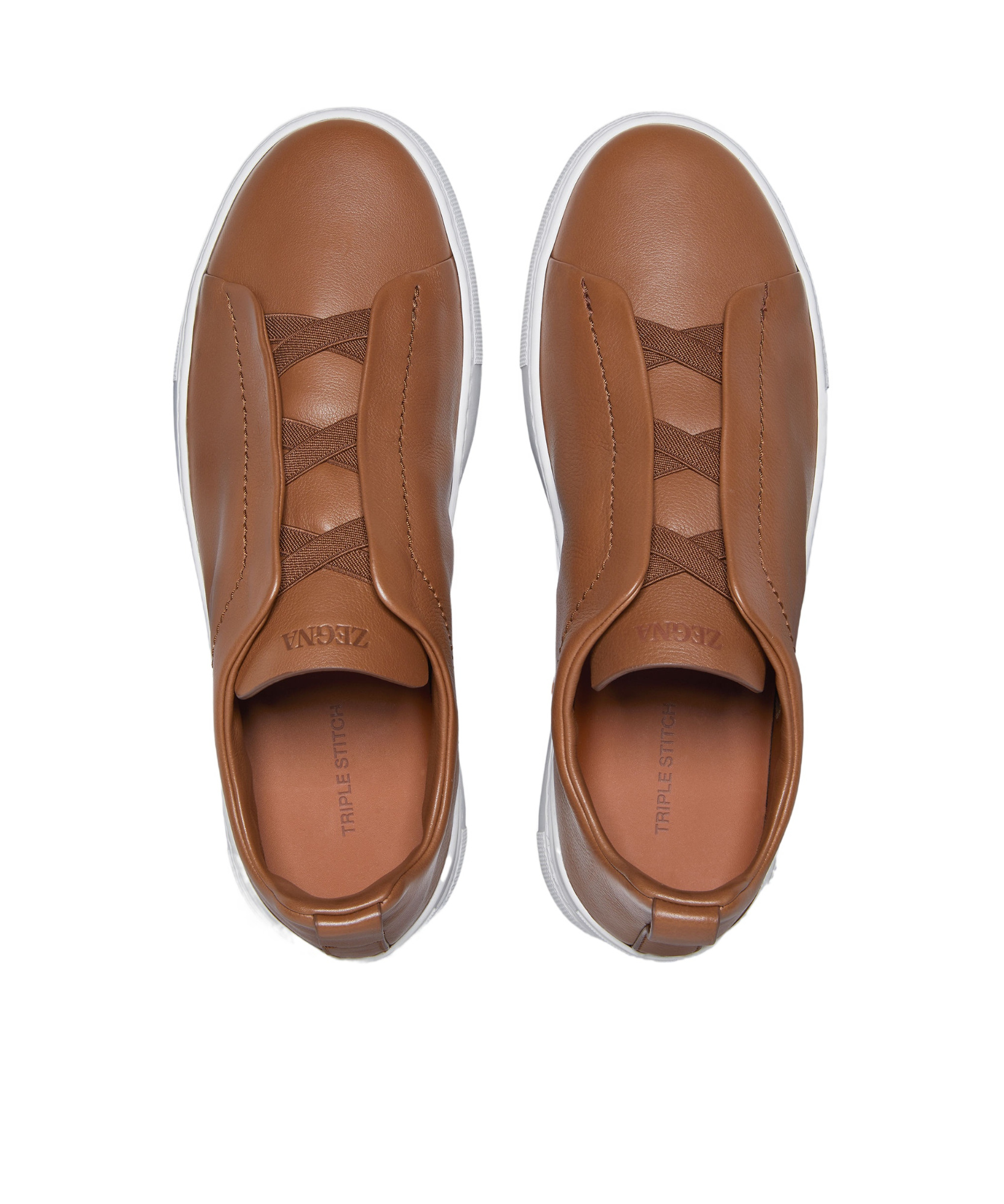 Zegna Triple Stitch Low-top Sneakers In Brown