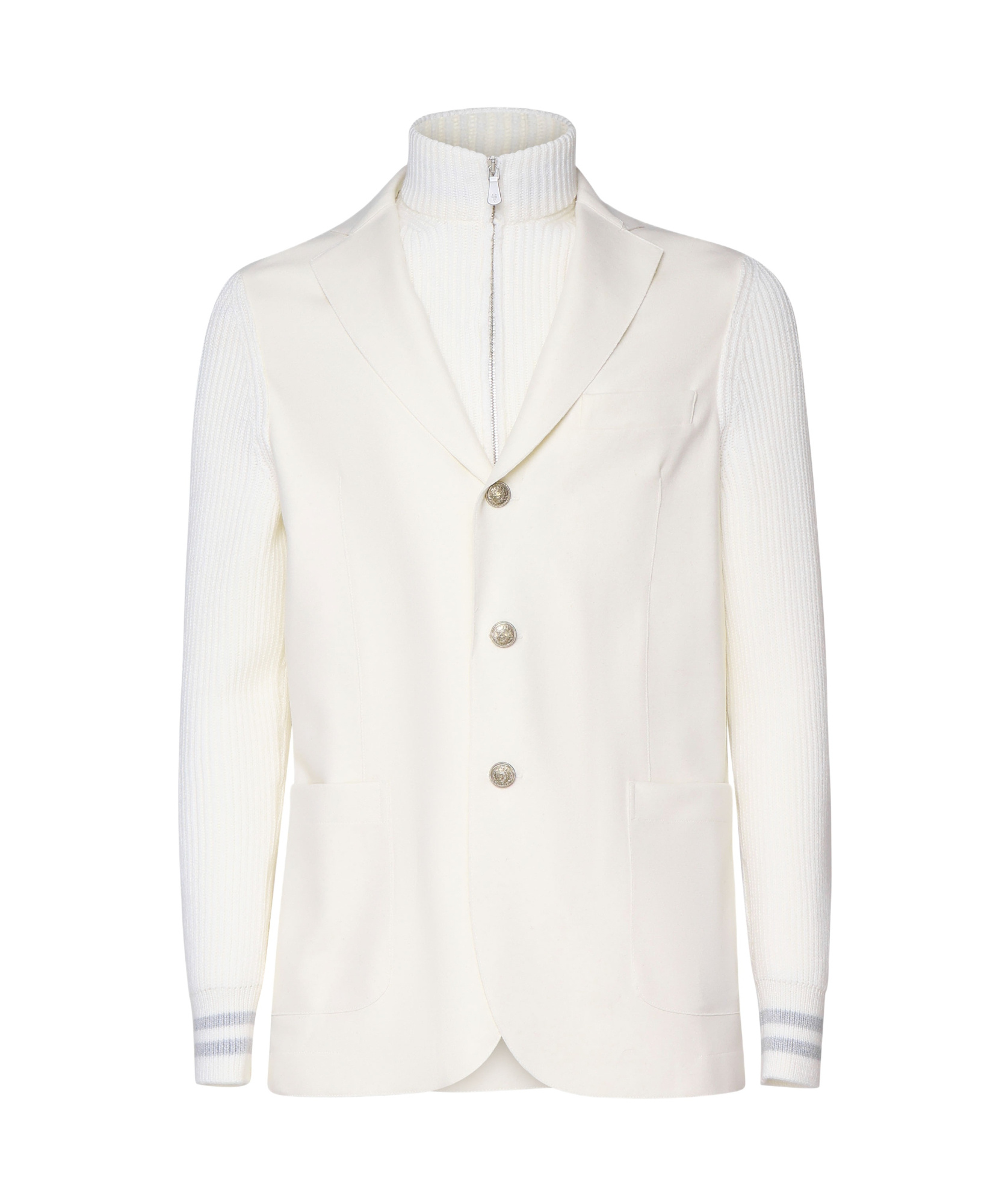 Eleventy Long-sleeved Casual Jacket In White