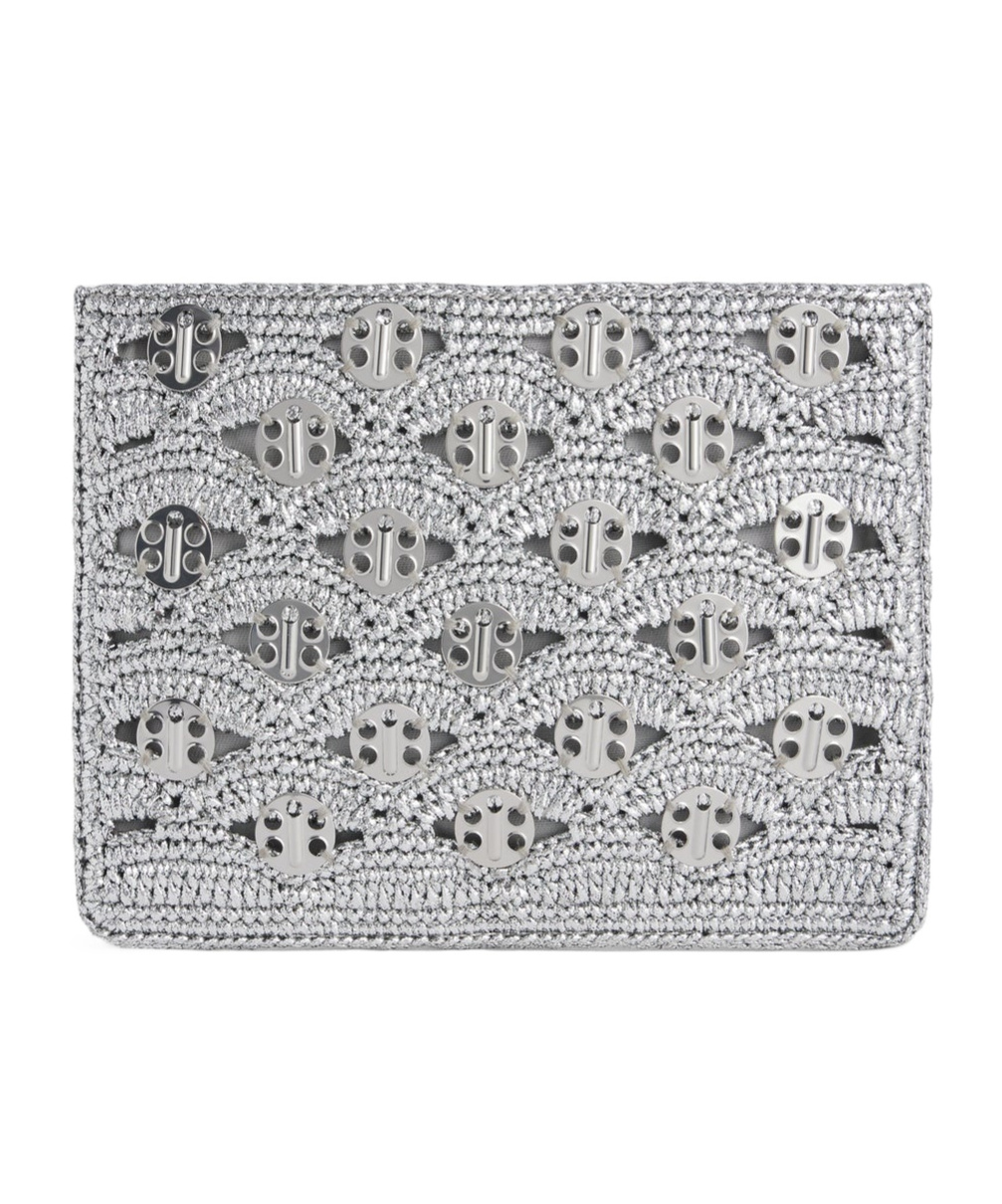 Rabanne Pouch In Lurex Raffia In Silver