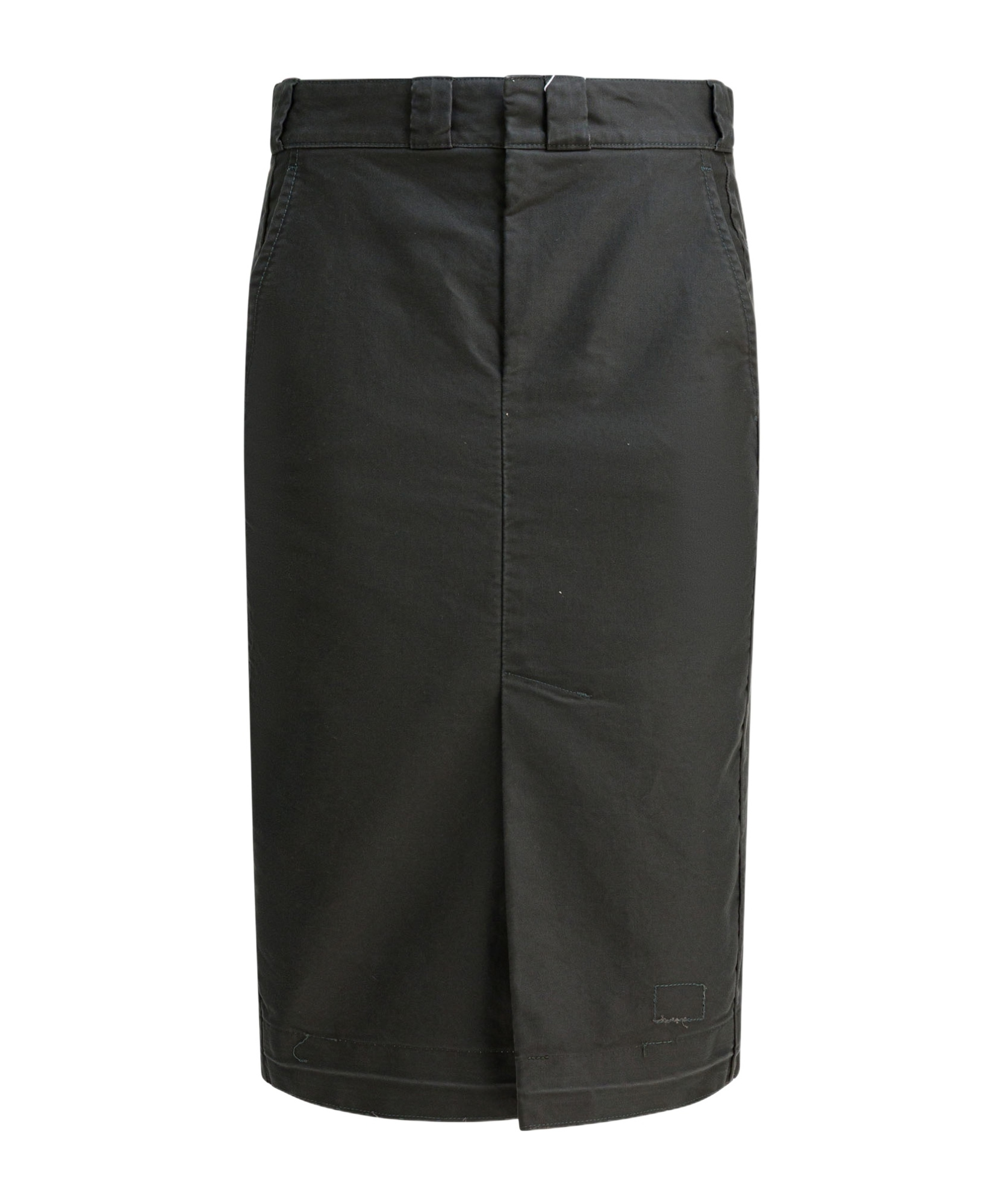 Maison Margiela Midi Skirt With Back Pocket And Front Slit In Gray