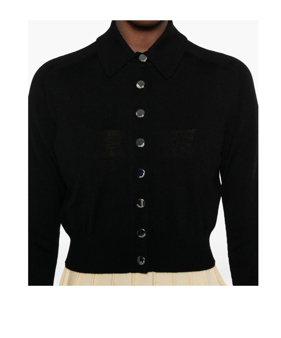 Sportmax Long-sleeved Knitted Jacket In Black