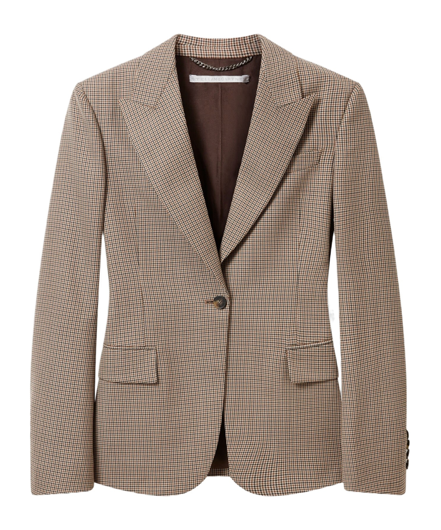 Stella Mccartney Checkered Blazer In Nude
