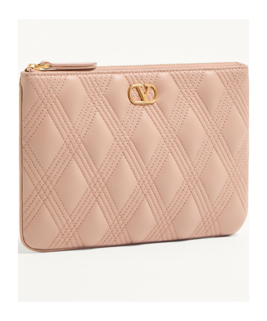 Valentino Quiltie 67 Pouch In Quilted Nappa Leather