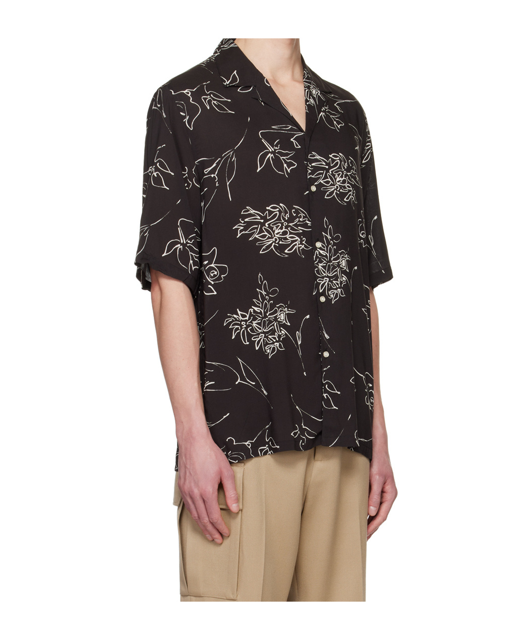 Officine Generale Printed Pattern Shirt In Black