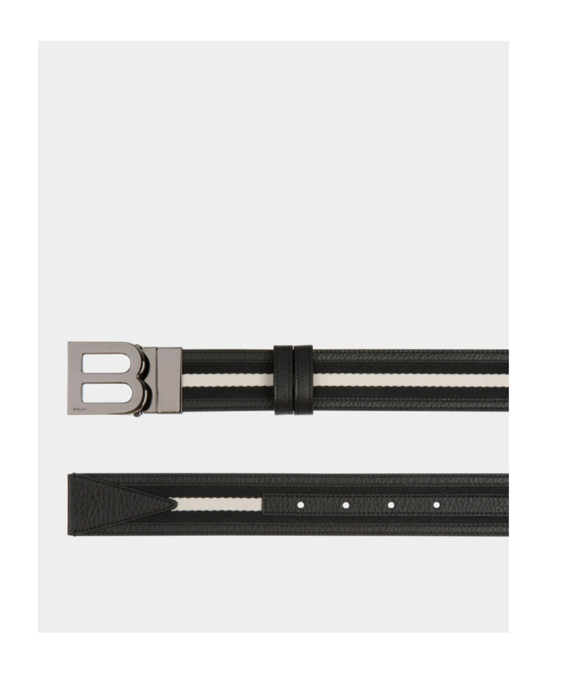 Bally Logo-buckle Stripe-detailed Belt In Black