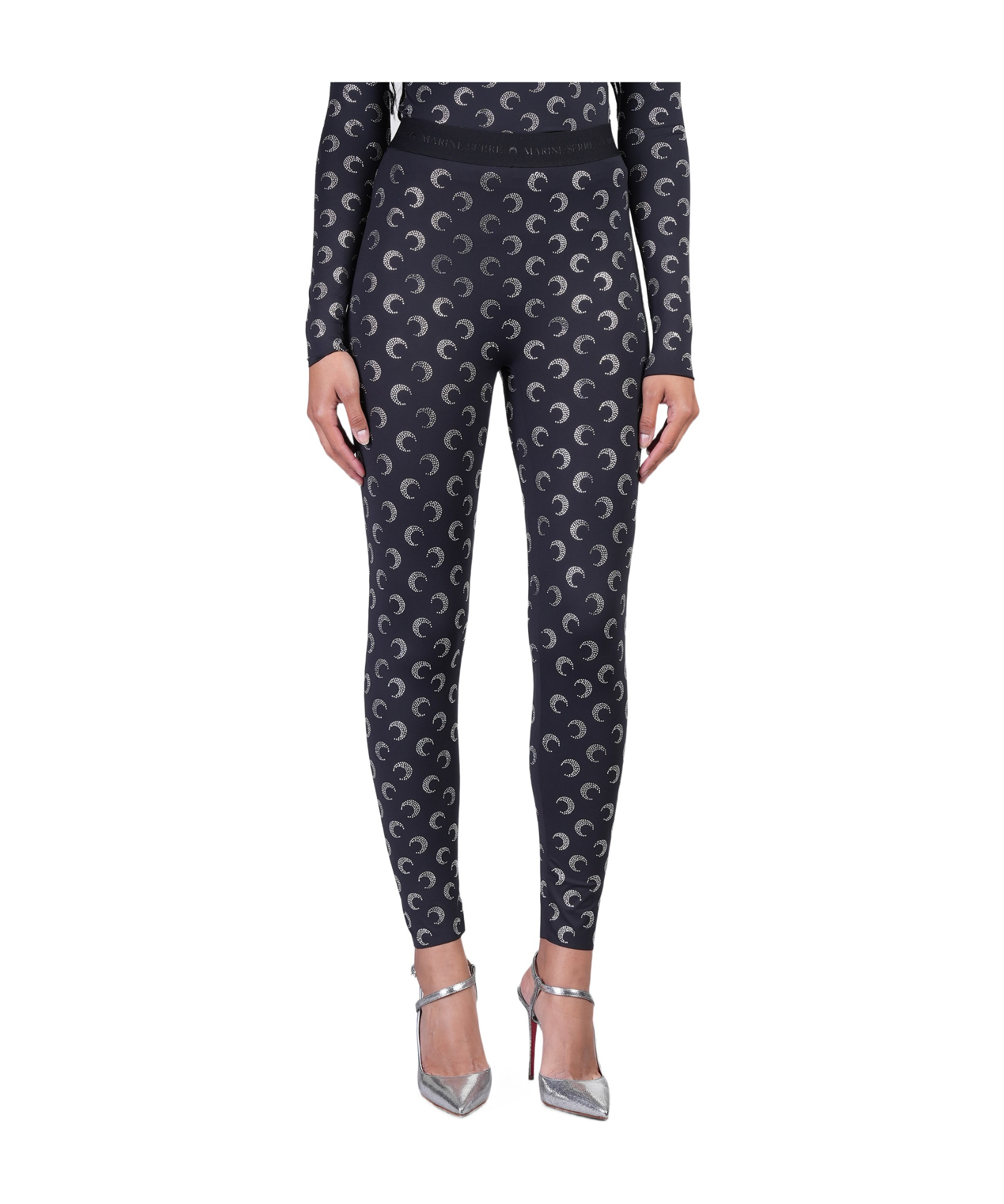 Marine Serre Patterned Leggings In Black
