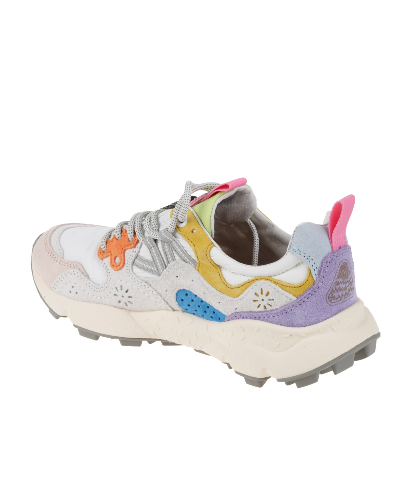 Flower Mountain Multicolored Suede And Technical Fabric Sneakers In Multi