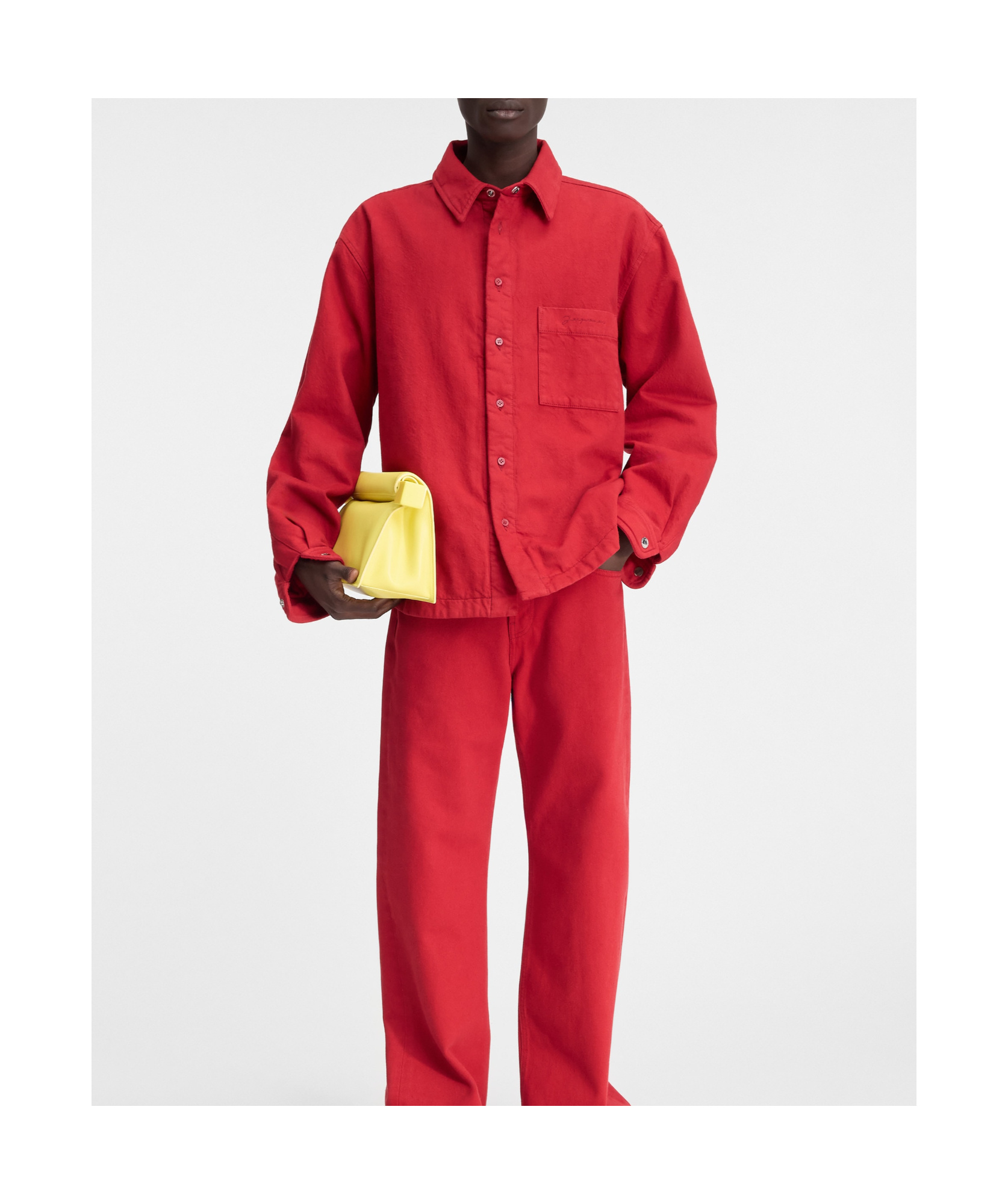 Jacquemus La Chemise Boulanger Shirt Jacket In Red