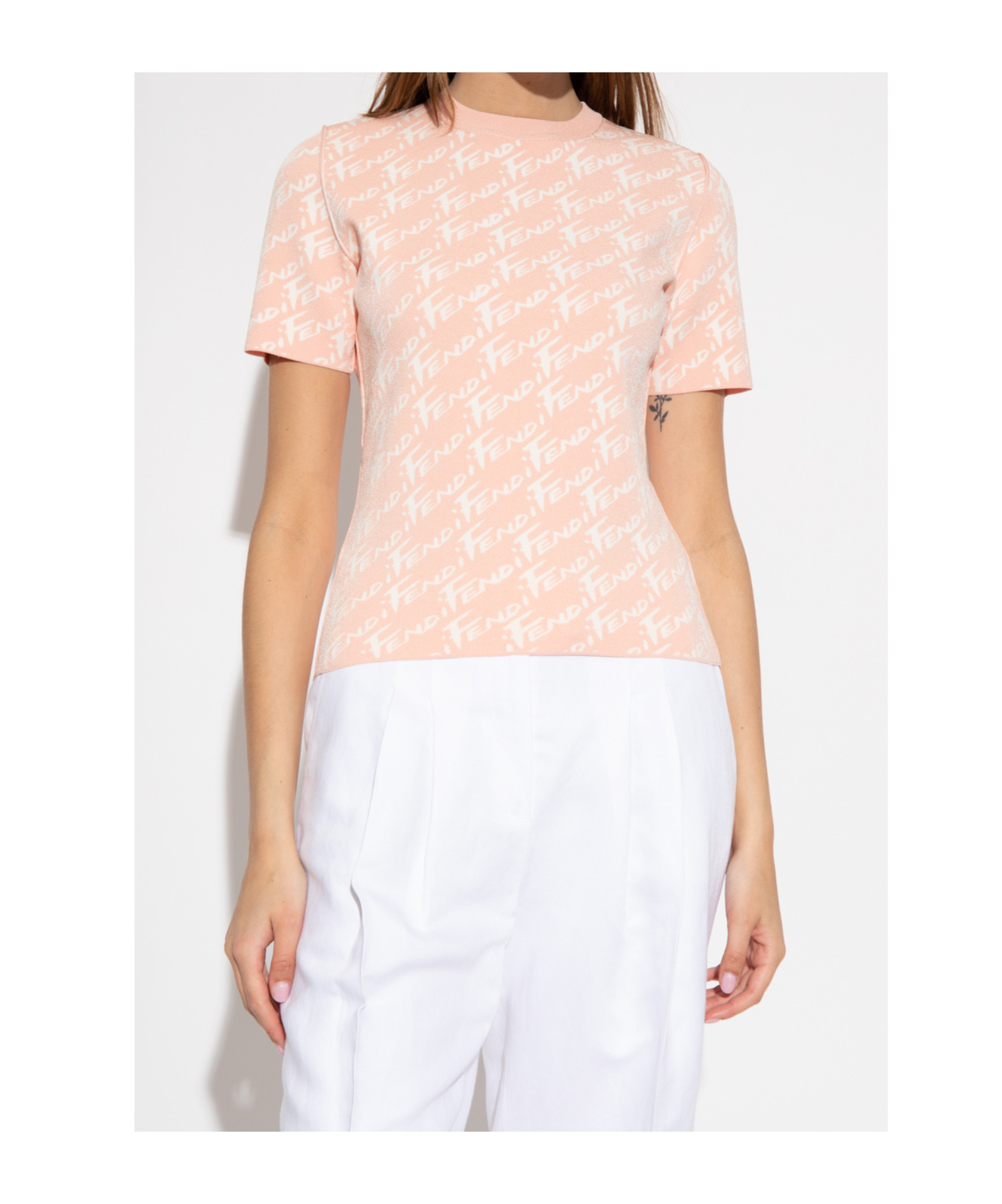 Fendi Round-neck T-shirt In Pink