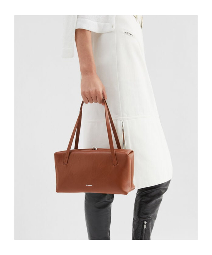 Jil Sander Small-sized Leather Shoulder Bag In Grape
