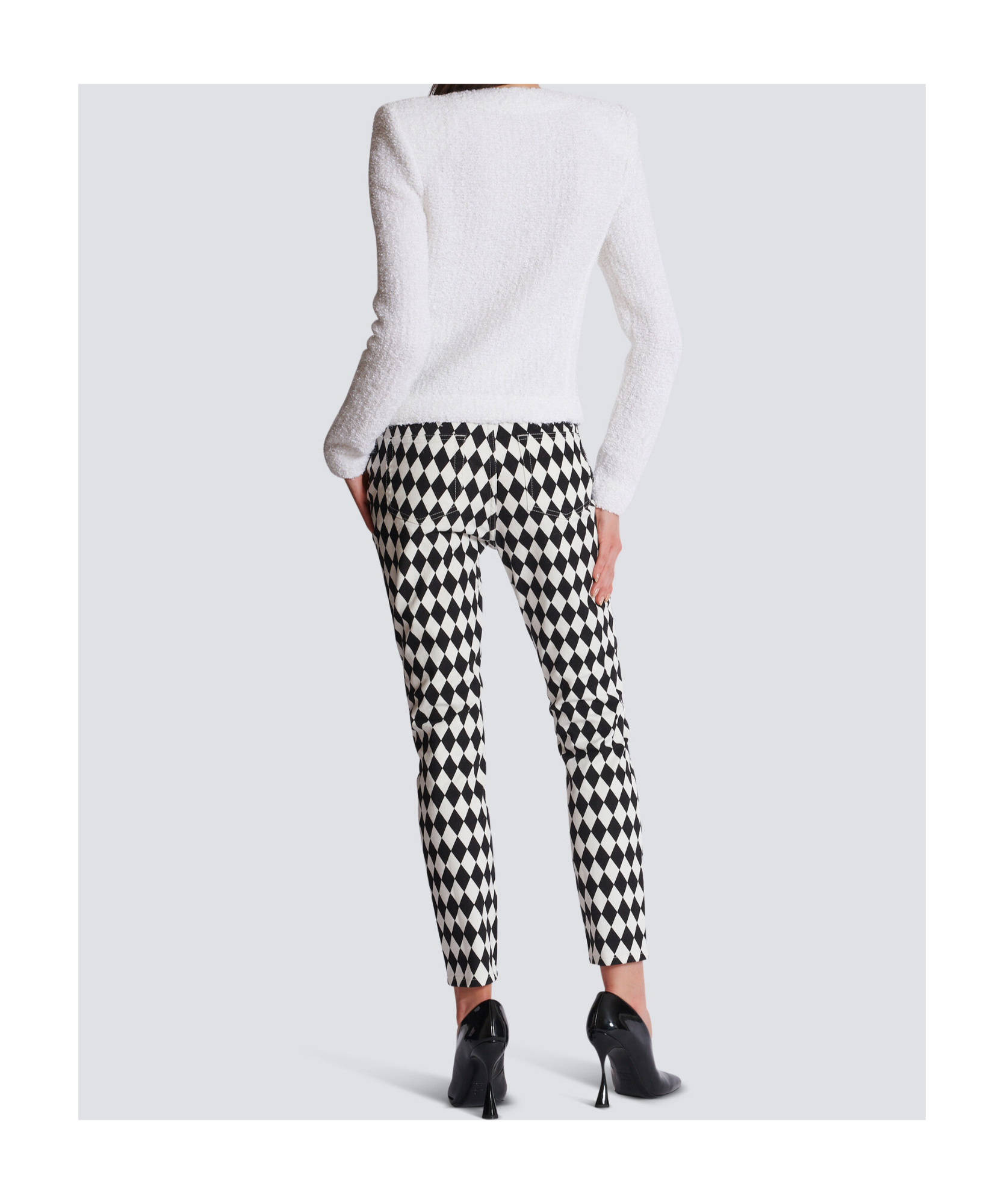 Balmain Tweed Jacket In White