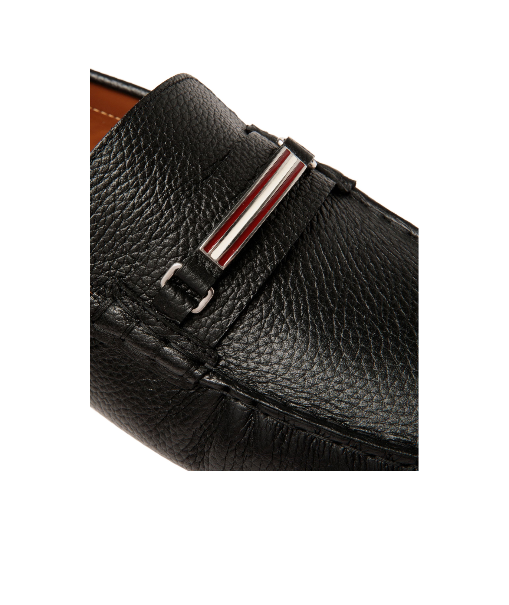 Bally Pilot Driver Ebano Grained Leather Loafers In Black