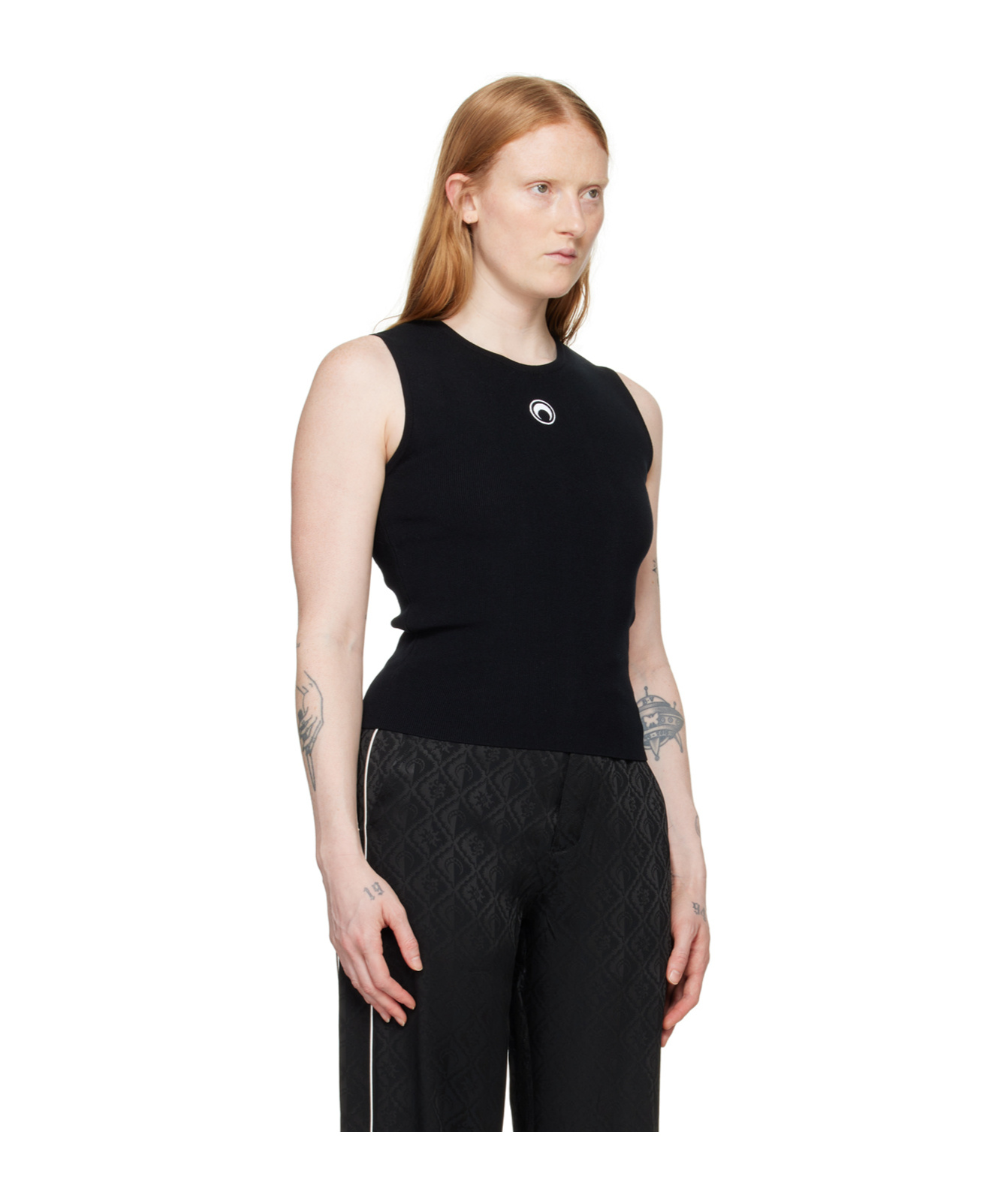 Marine Serre Black Moon Logo Vest In Black