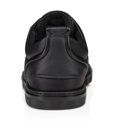 Christian Louboutin Jimmy Rubber-trimmed Leather Sneakers In Black