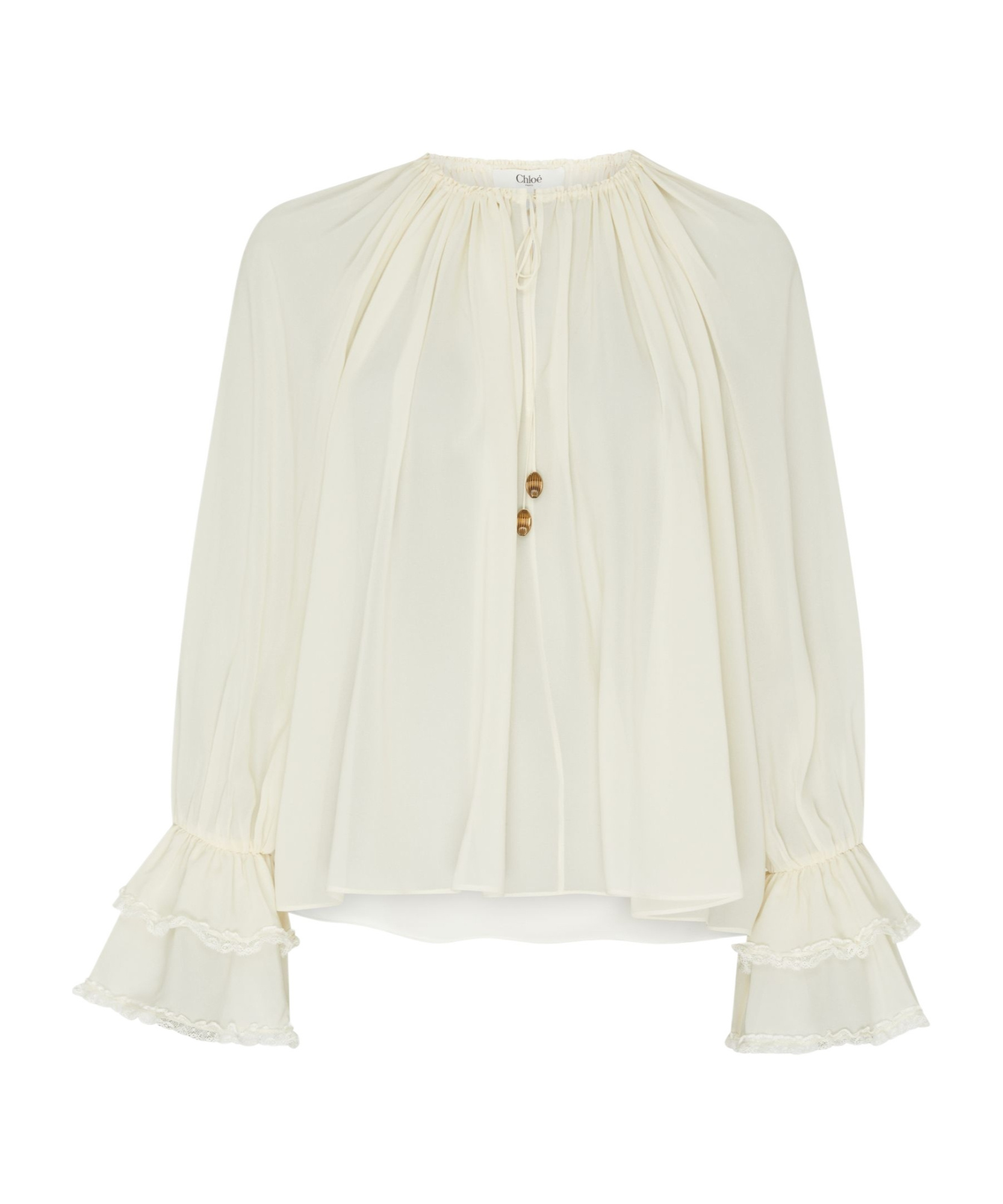 Shop Chloé Ruffled Top In White