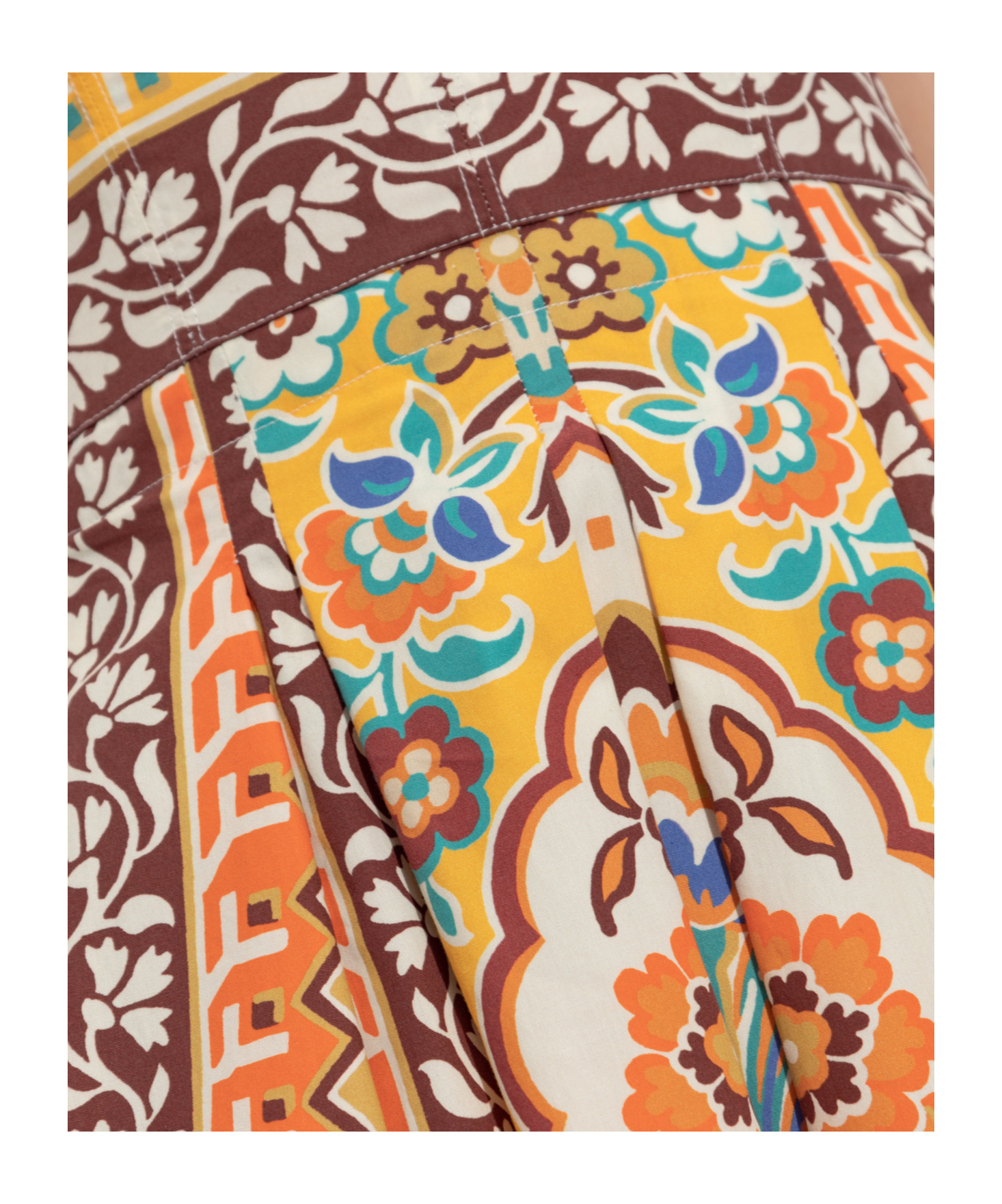 Etro Printed Poplin Midi Dress In Brown