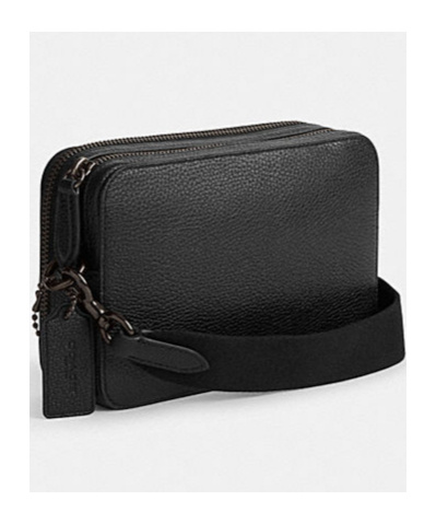 Coach Charter Leather Cross Body Bag In Black