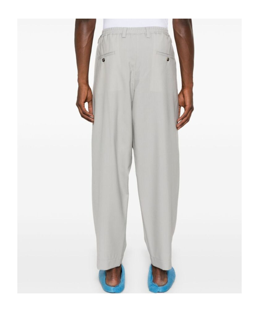 Marni Wool Tapered Trousers In White