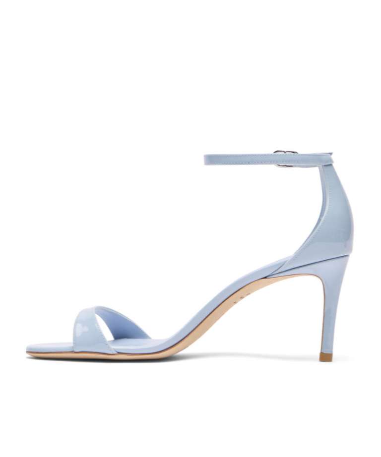 Stuart Weitzman Round-headed High-heeled Sandals In Blue