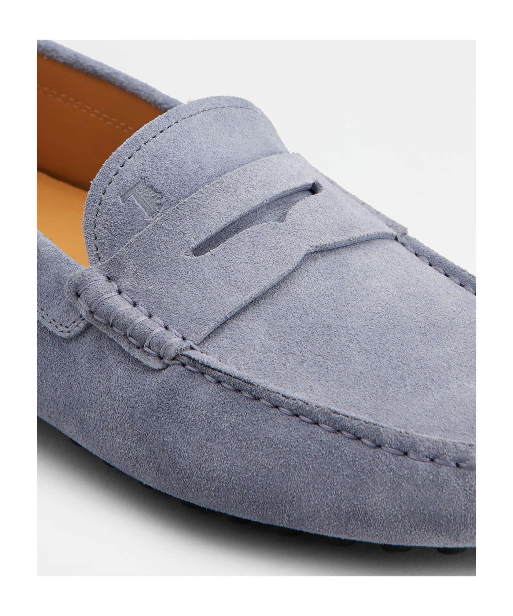 Tod's Rubber Moccasin In Suede Leather In Gray