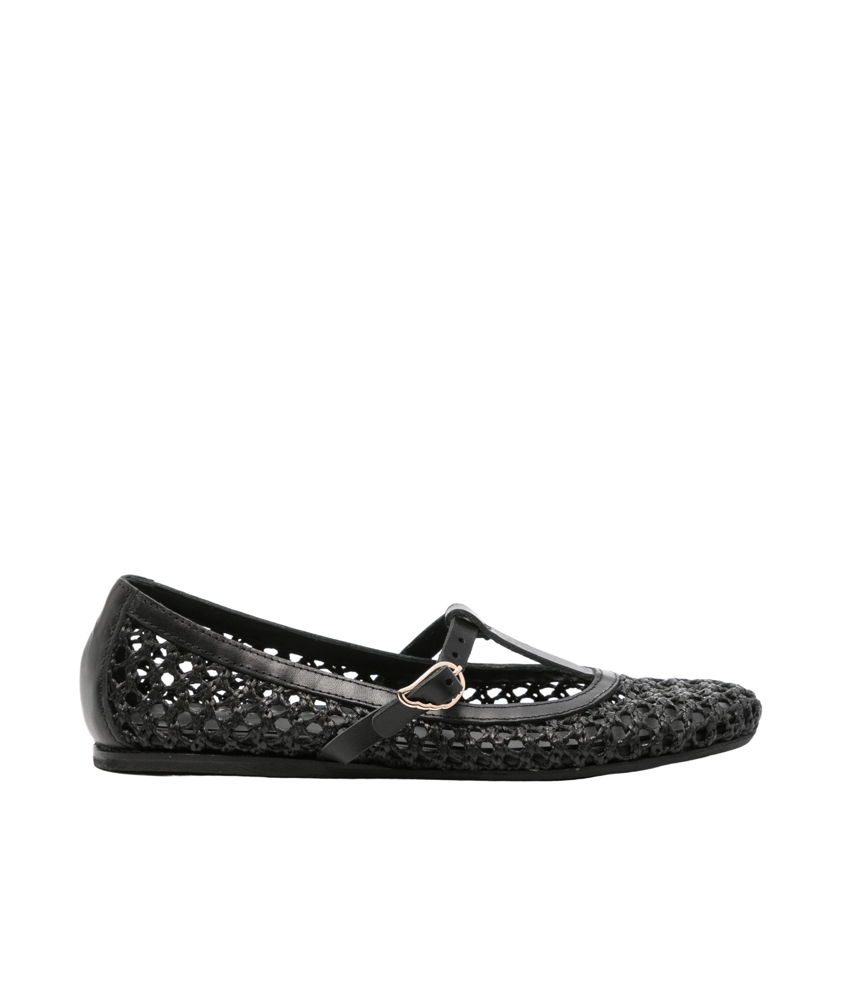 Ancient Greek Sandals Woman Ballet Flats Black Size 8 Cowhide In Black