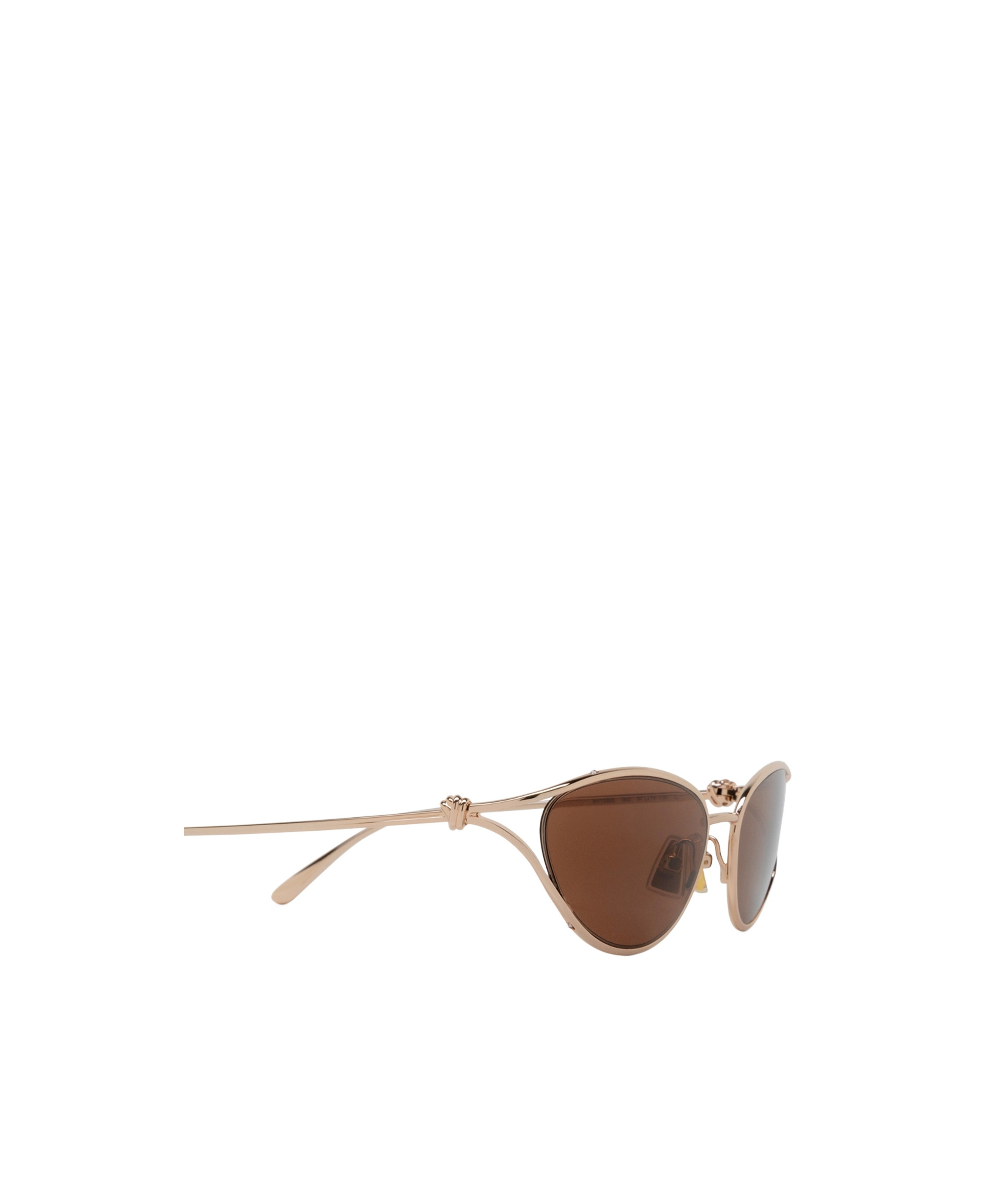 Bottega Veneta Bv1330s Linea Knot 003 Gold Brown Sunglasses In Brown