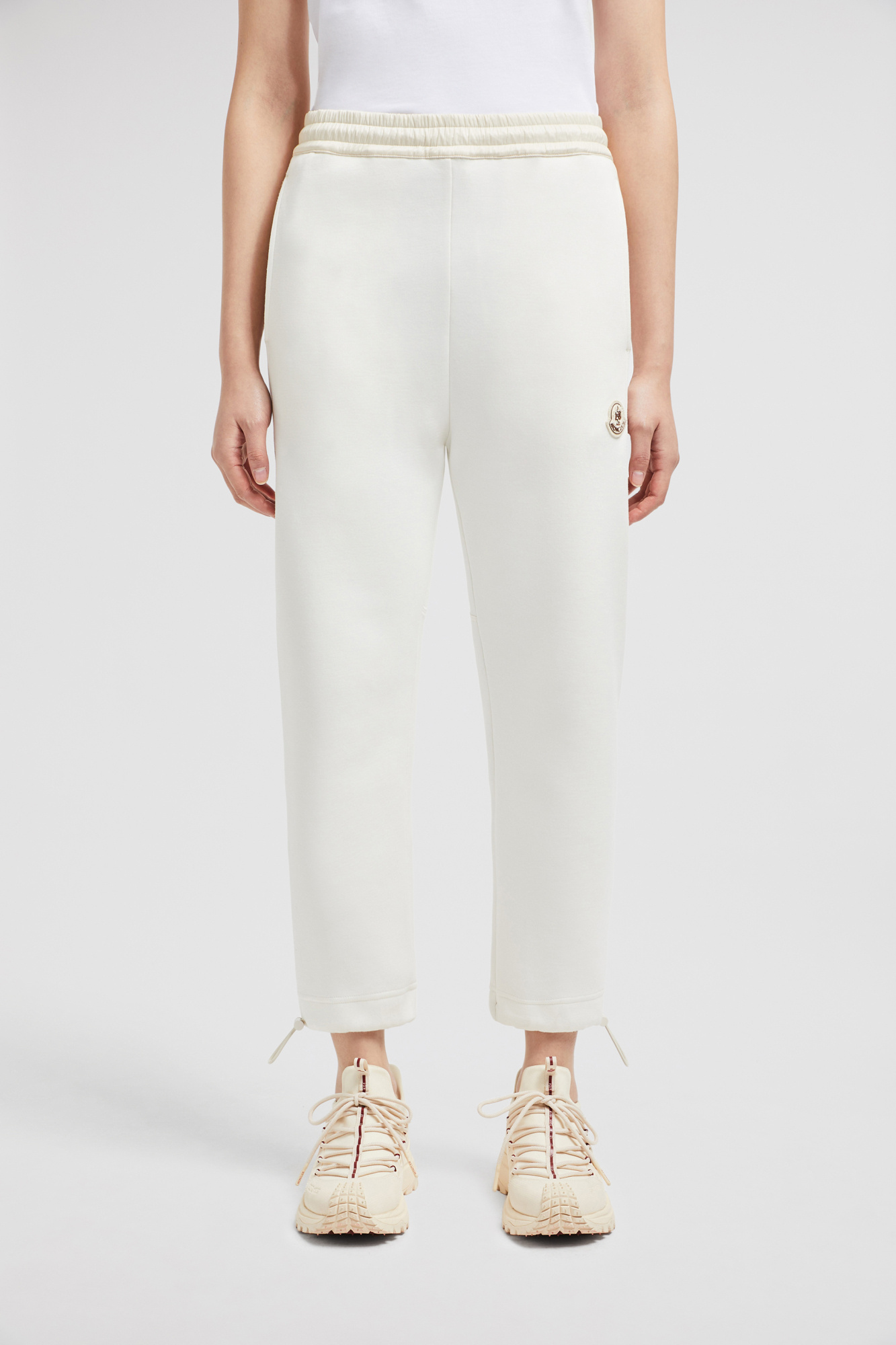 Moncler Elastic Waist Sweatpants In White
