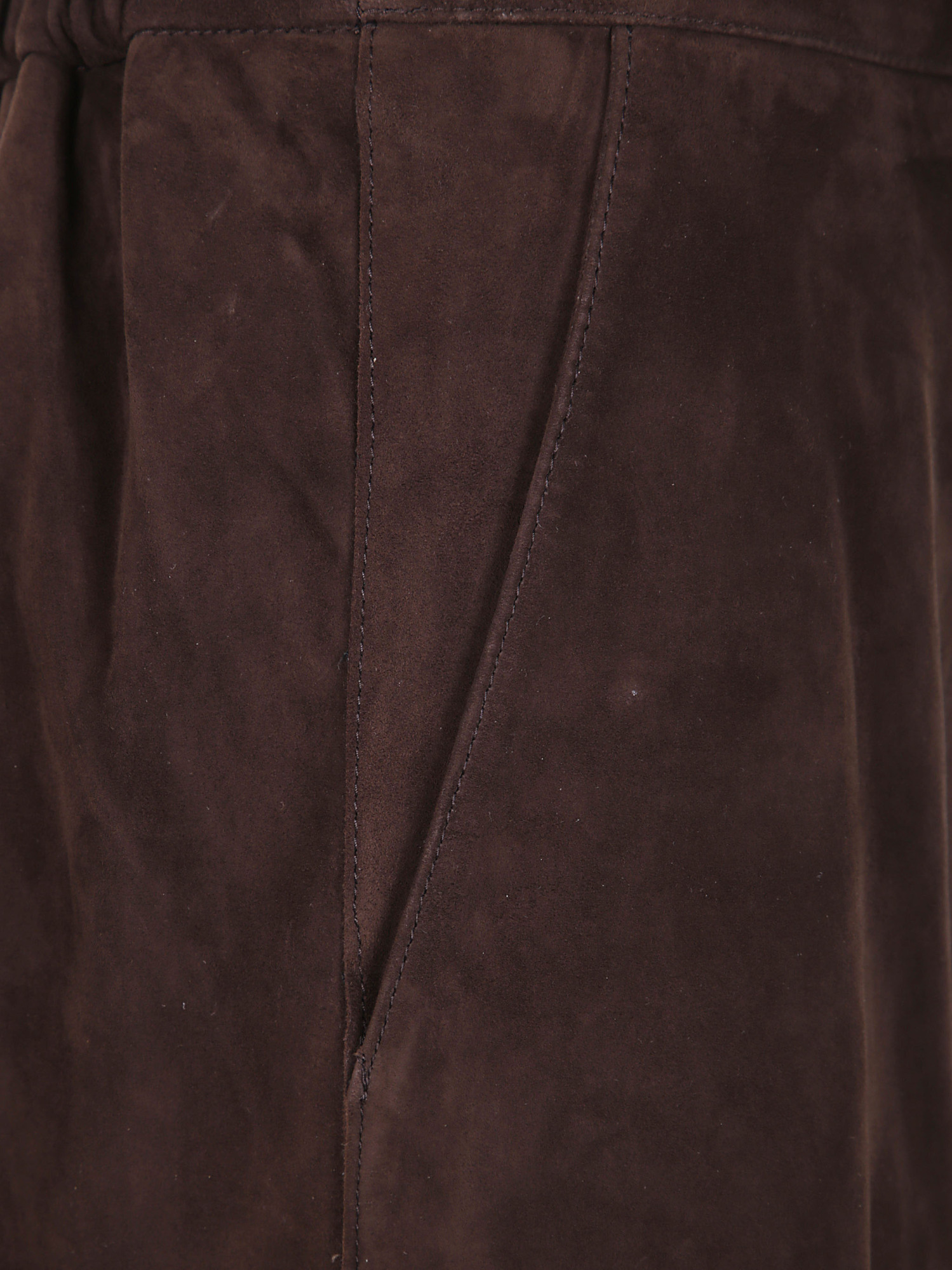 Seventy Suede Paneled Midi Skirt In Brown