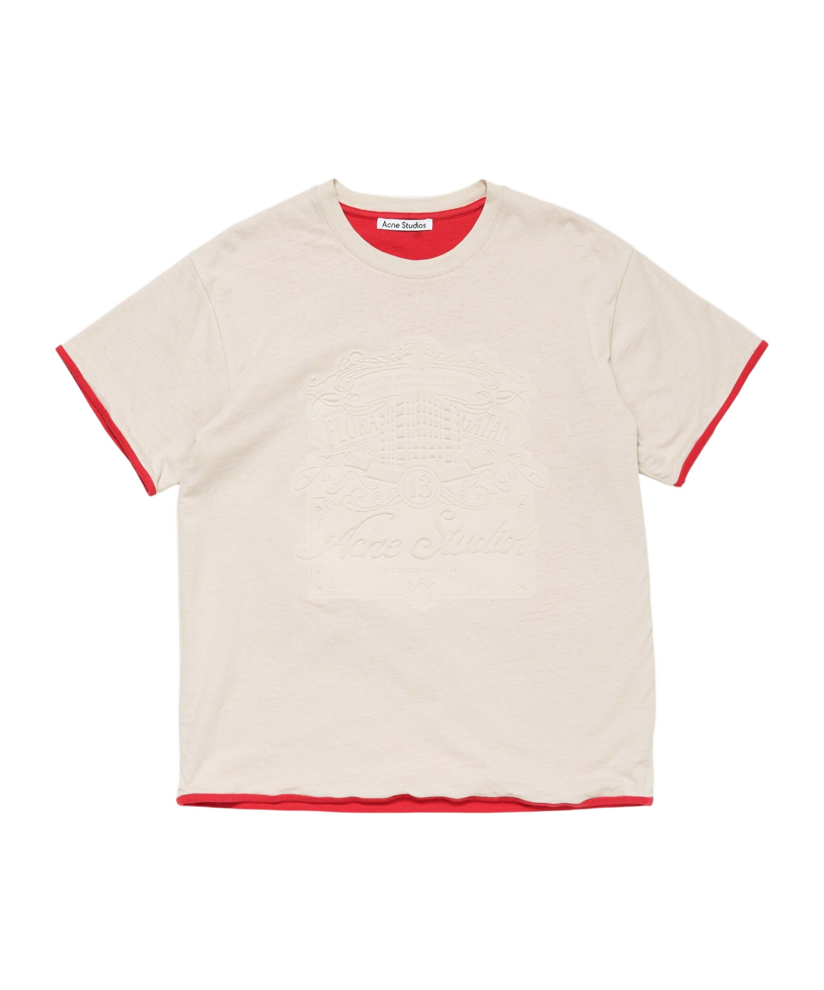 Acne Studios Embossed-logo Organic-cotton T-shirt In White