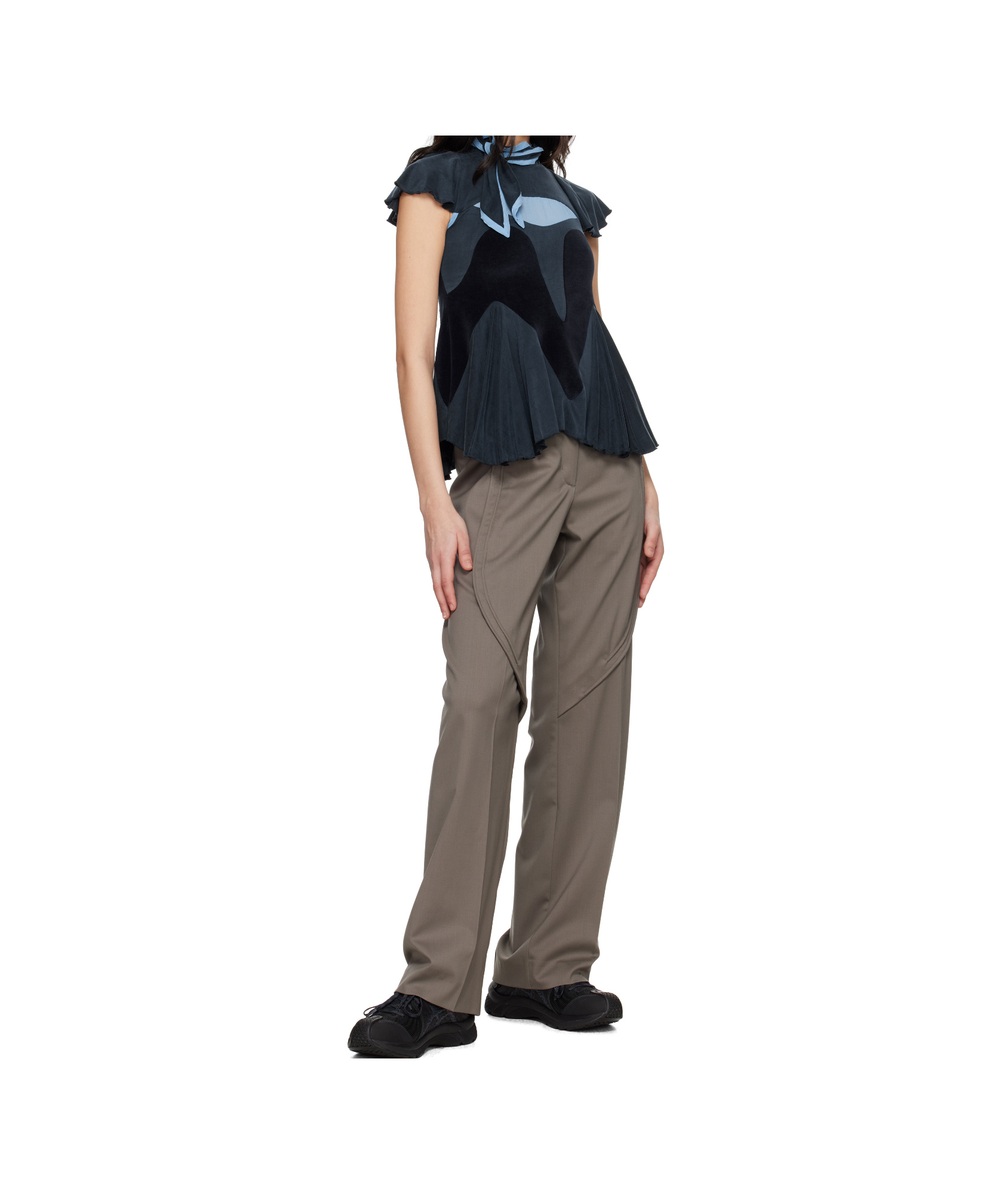 Kiko Kostadinov Gray Seneca Tailored Trousers In Grey