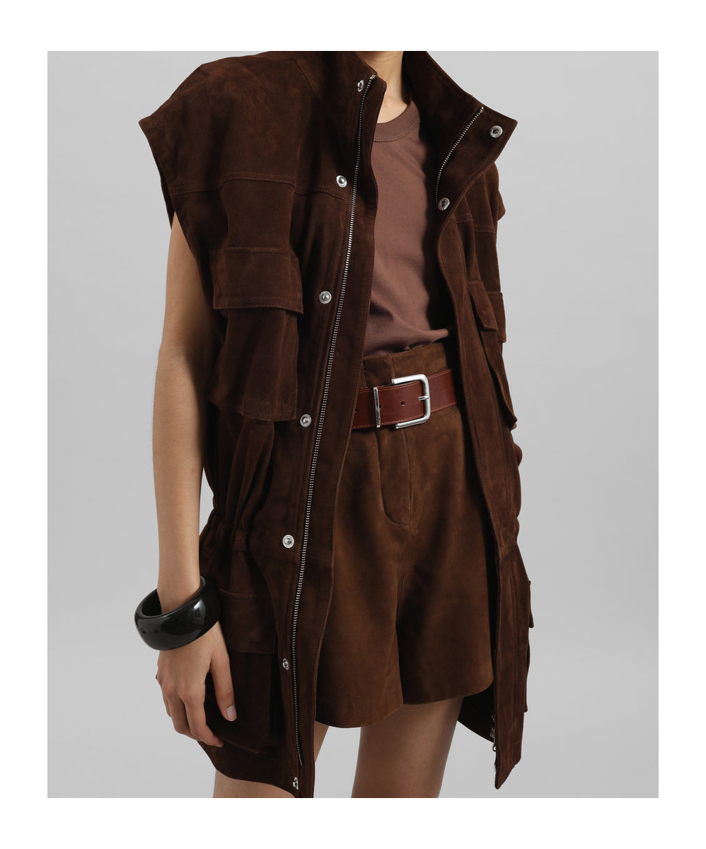 THE FRANKIE SHOP TURIN SUEDE CARGO JACKET 