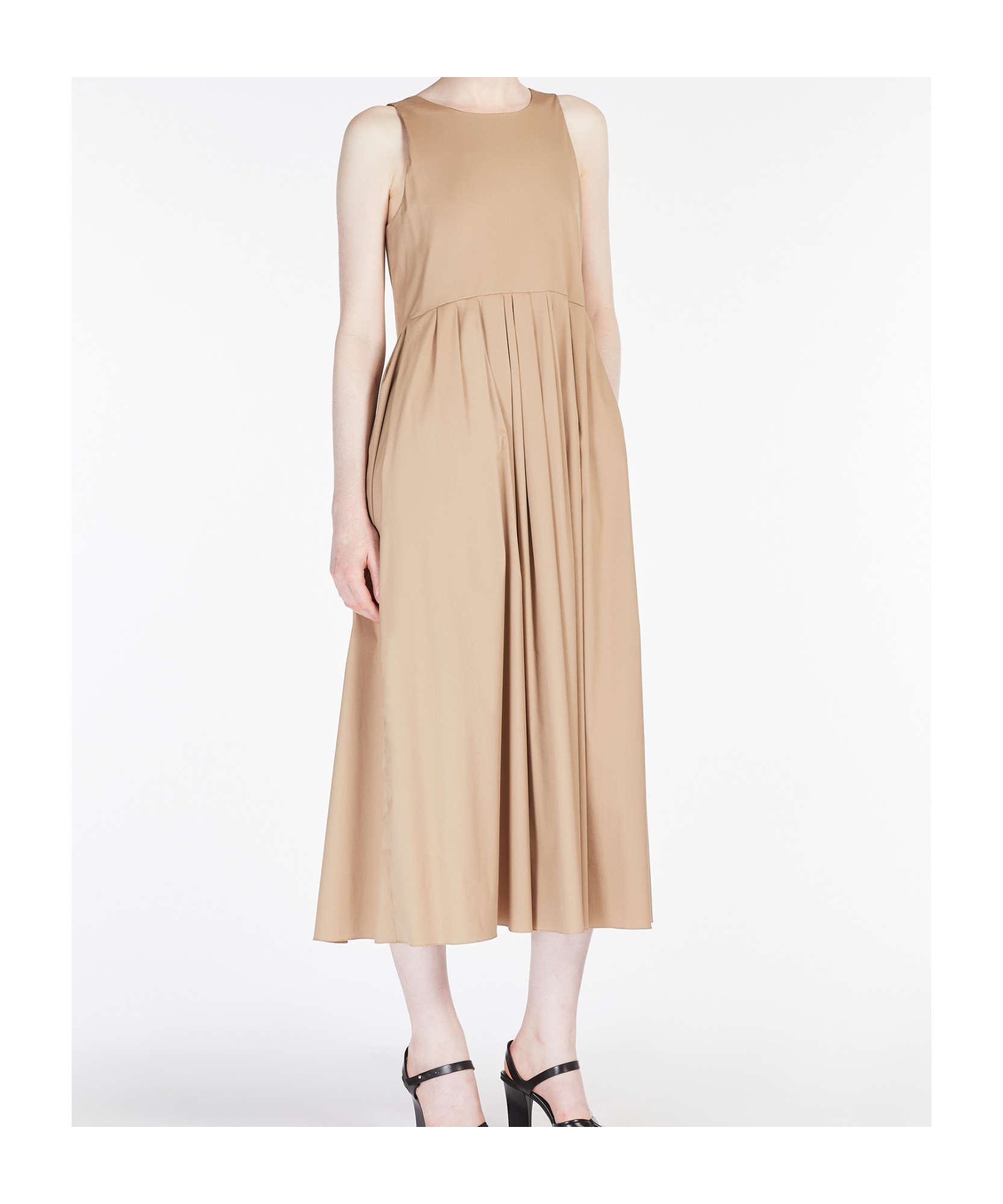Max Mara Round Neck Sleeveless Dress In Nude