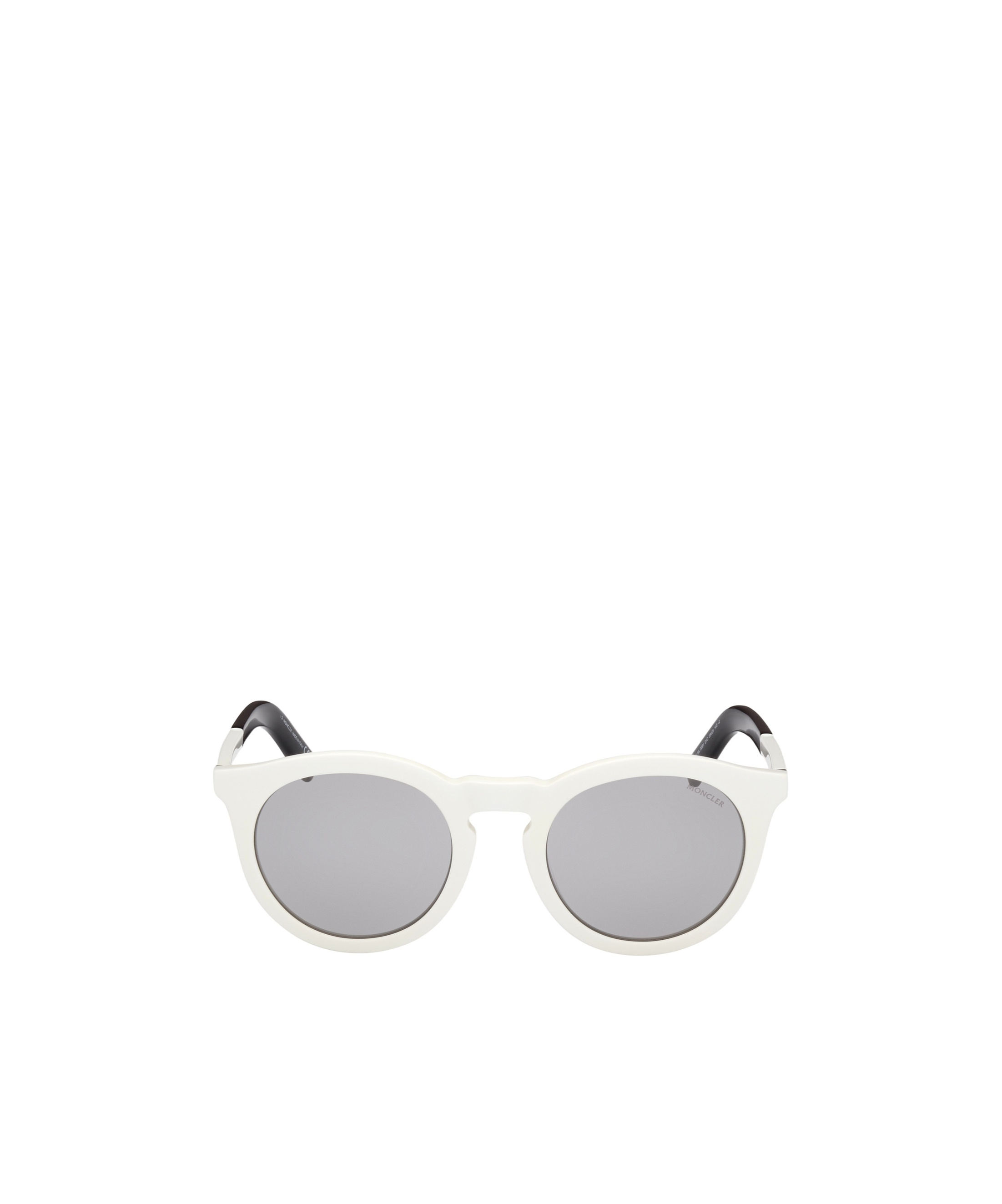 Moncler Logo-debossed Round-frame Sunglasses In Gray