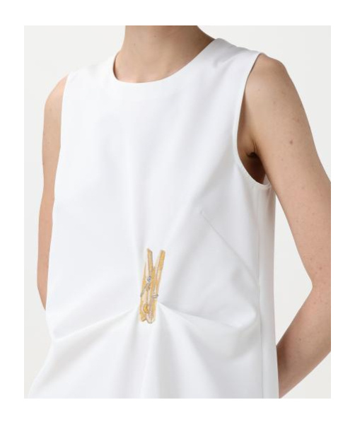 Moschino Peg-patch Sleeveless Midi Dress In White