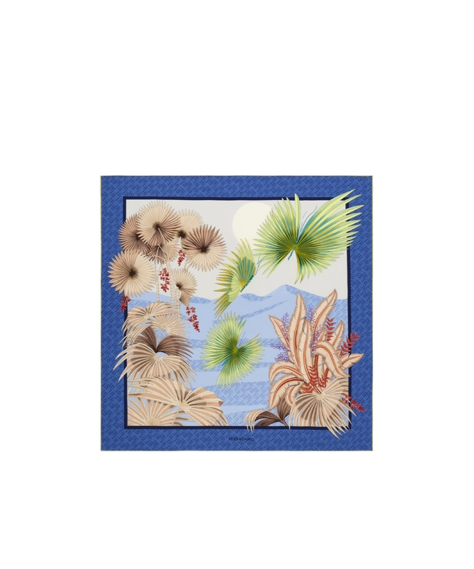 Ferragamo Square Floral Print Silk Scarf In Multi